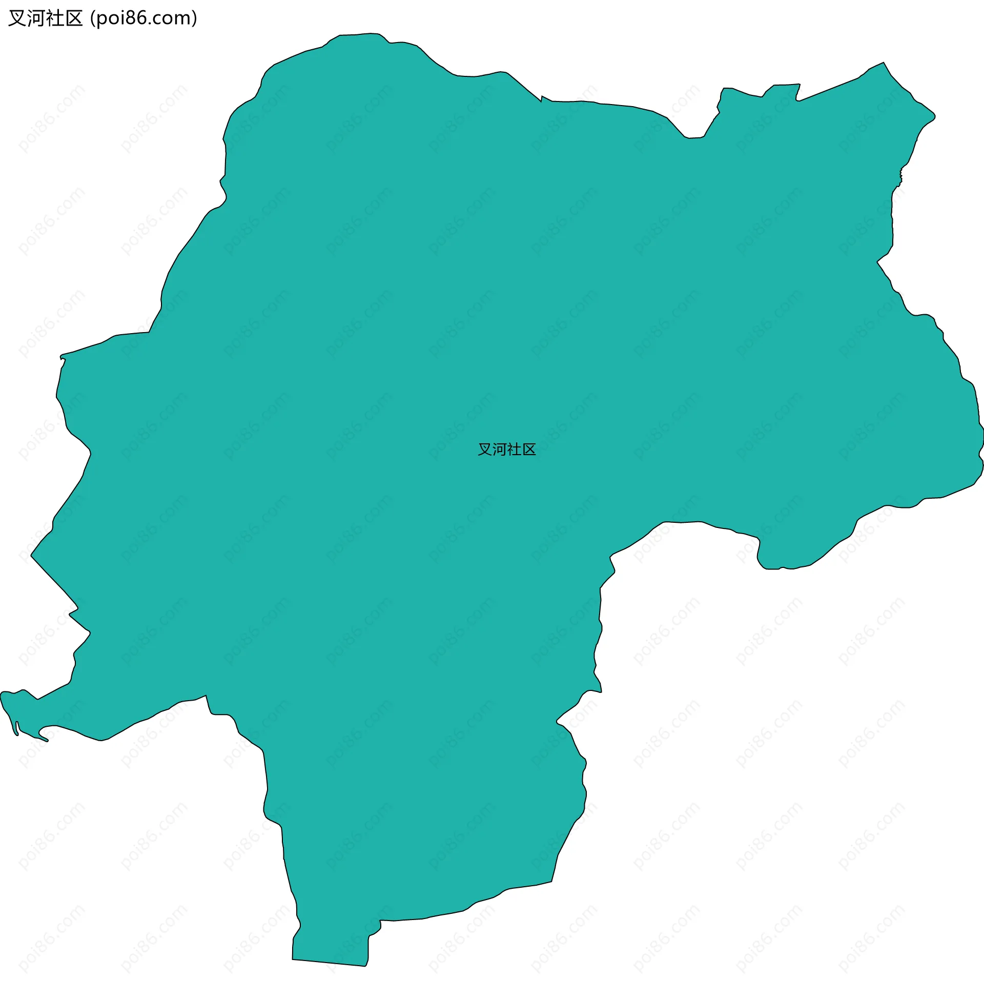 叉河社区边界地图