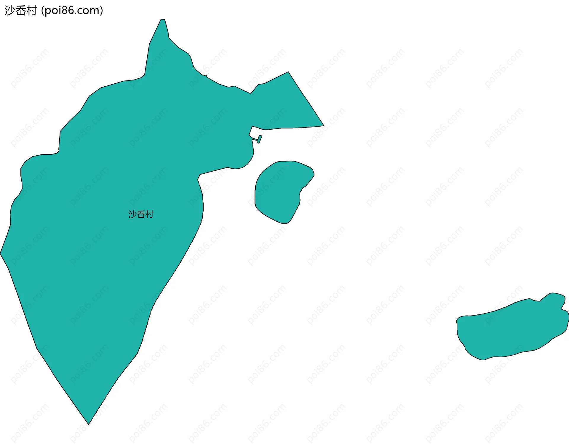 沙岙村边界地图