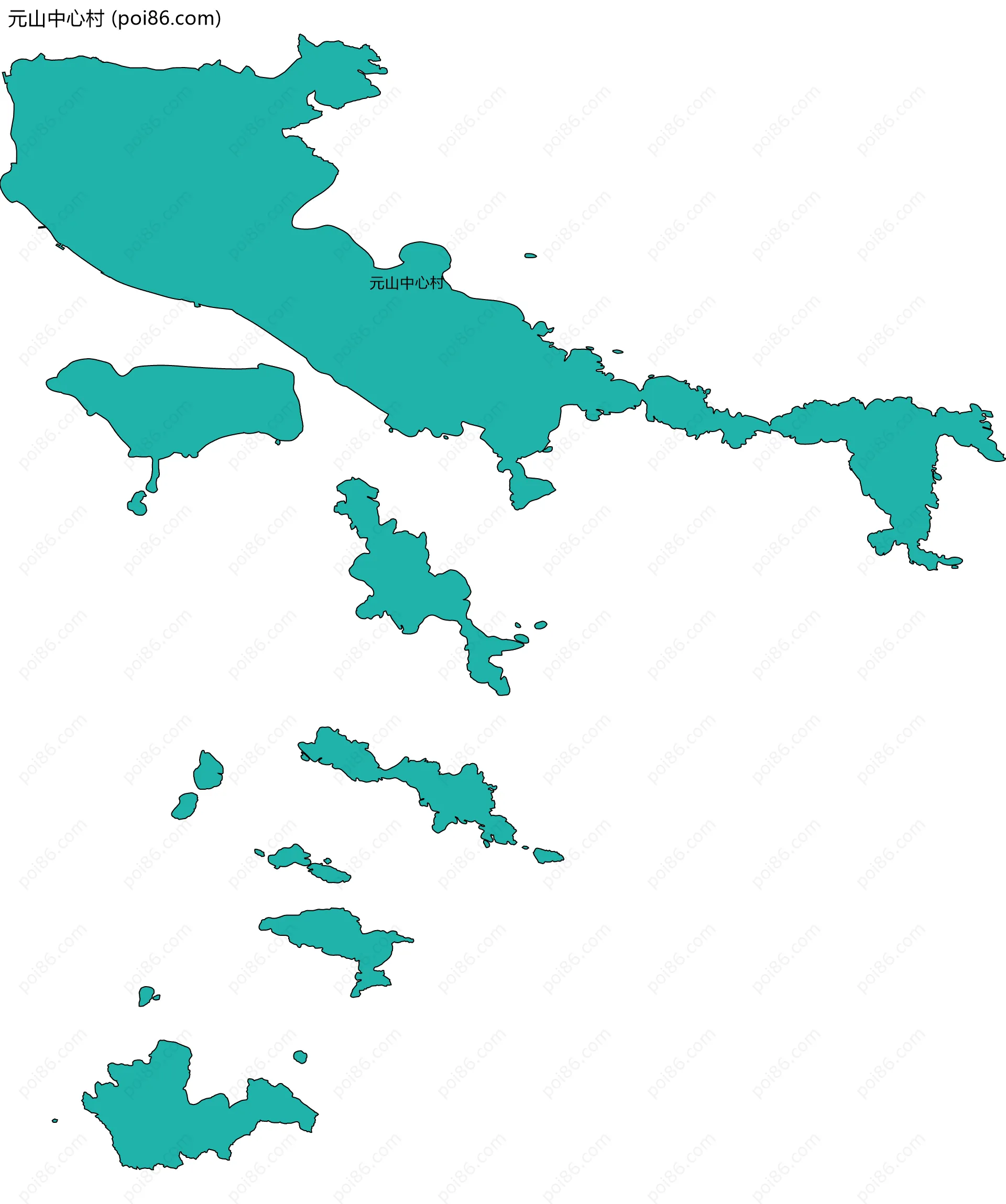 元山中心村边界地图