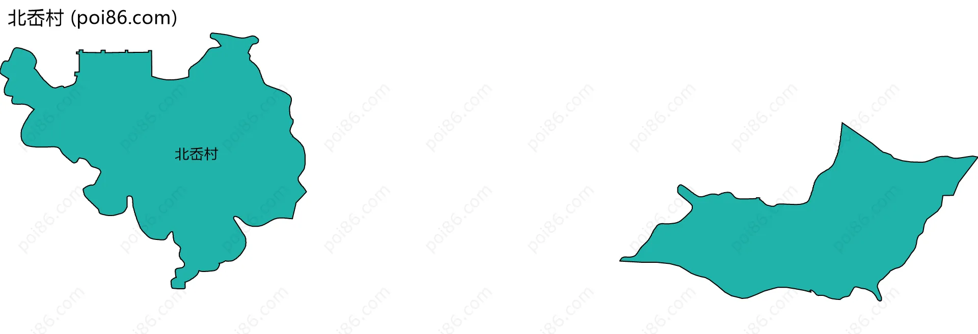 北岙村边界地图