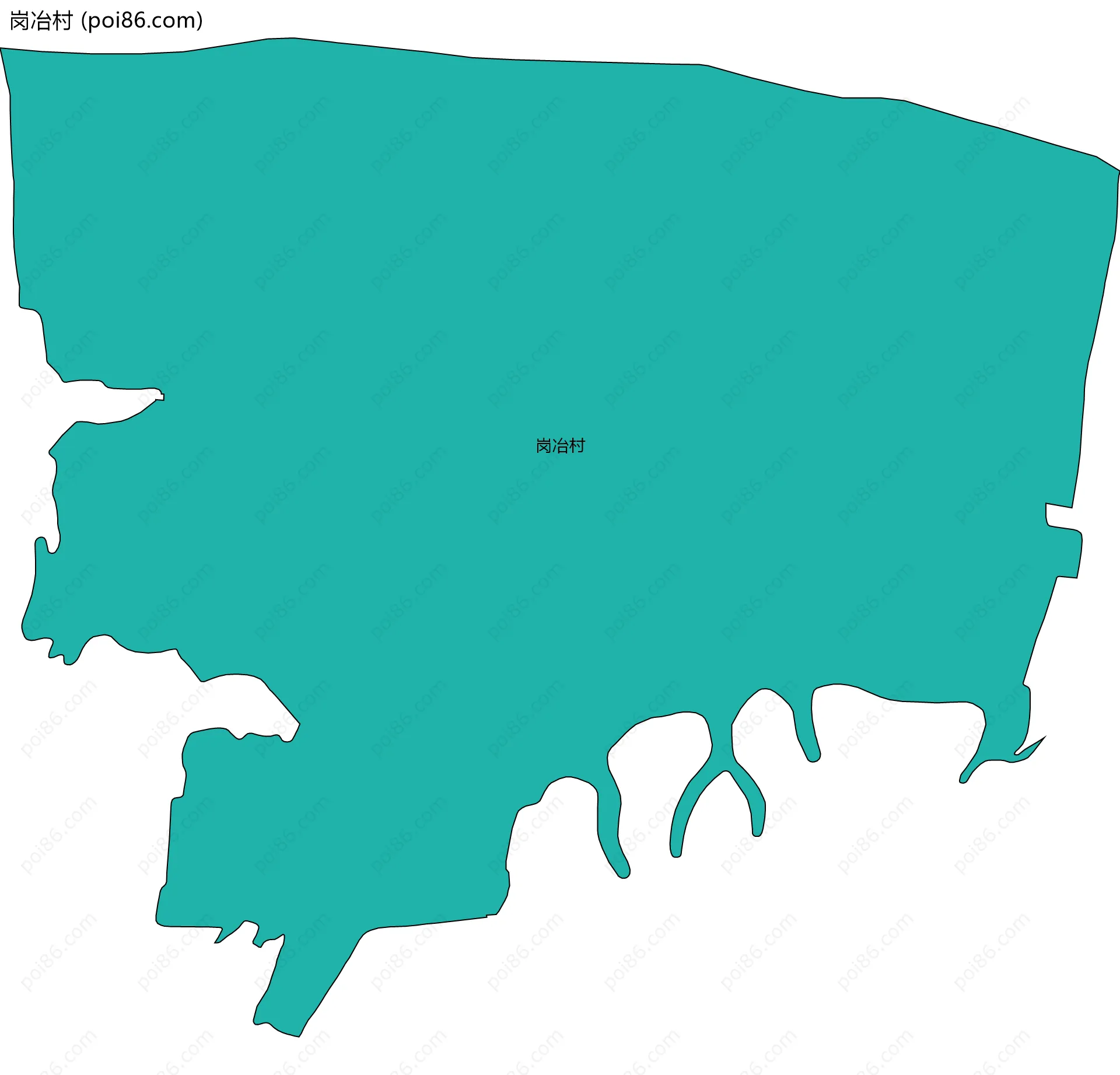 岗冶村边界地图