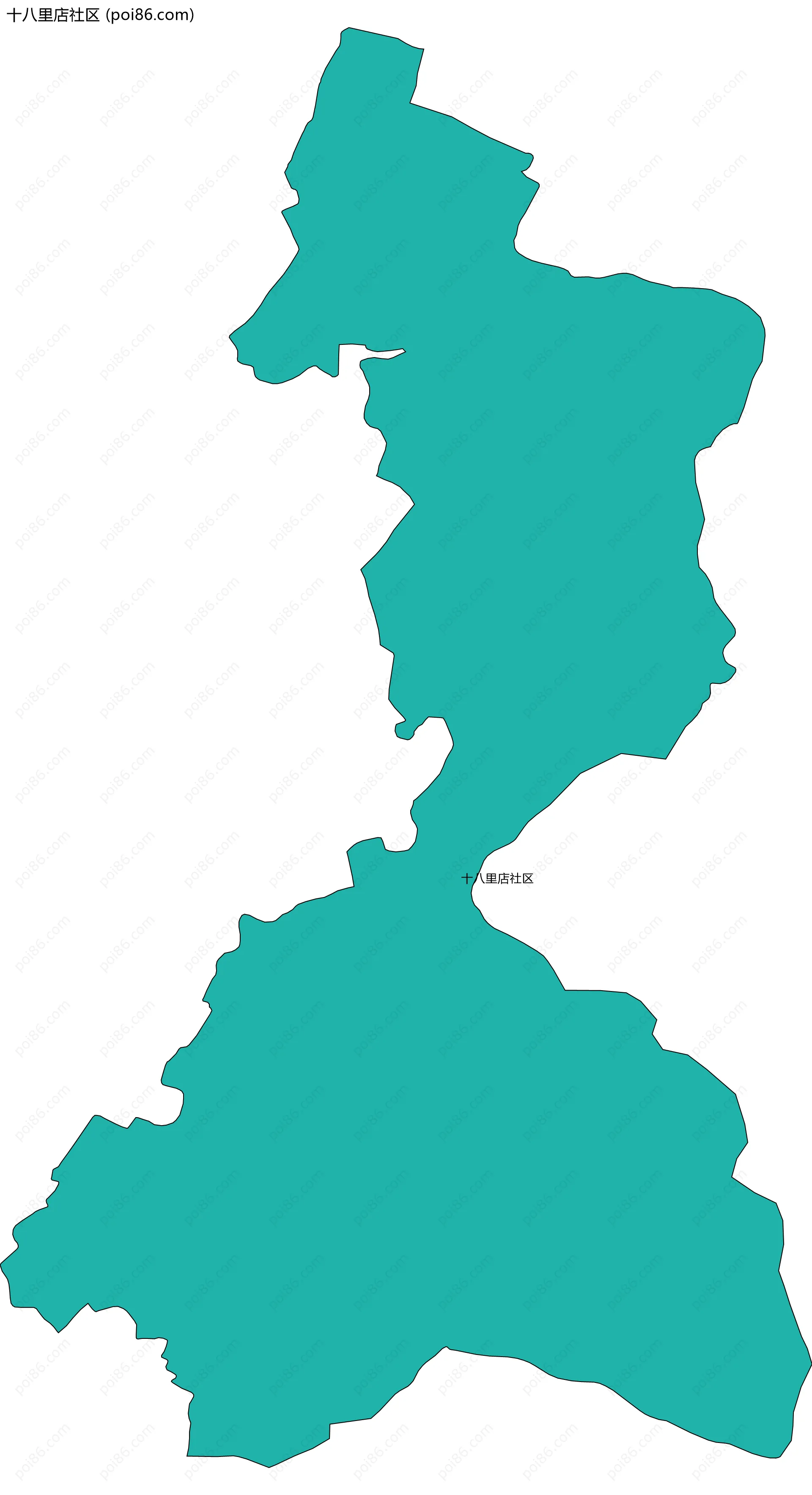 十八里店社区边界地图