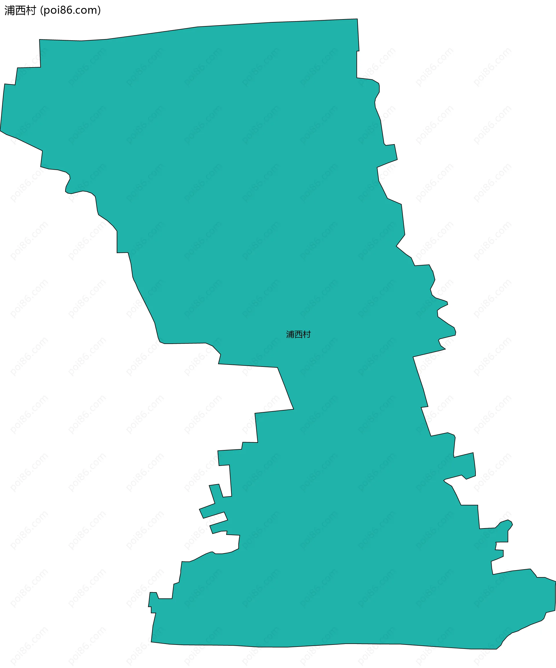 浦西村边界地图
