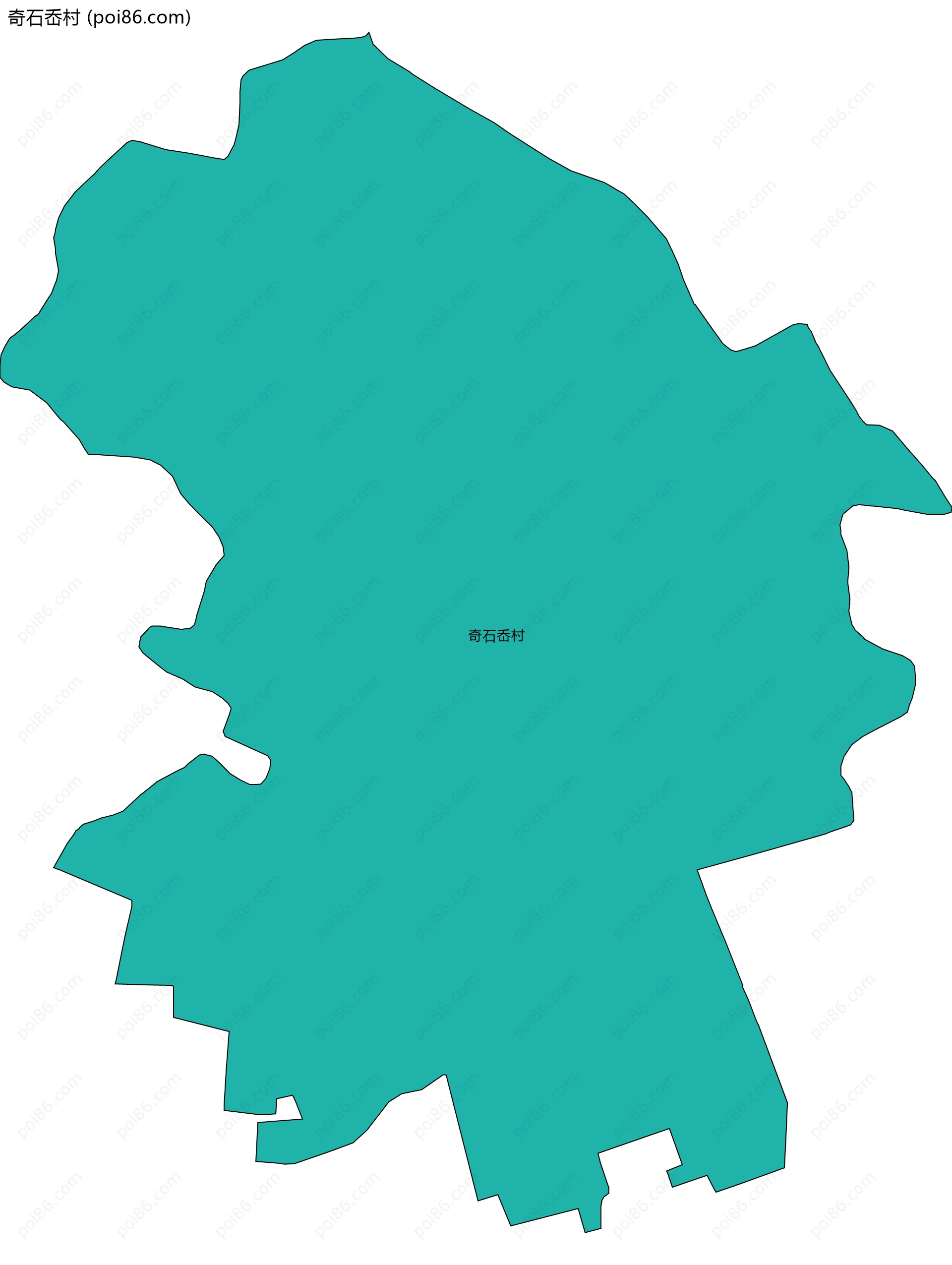 奇石岙村边界地图