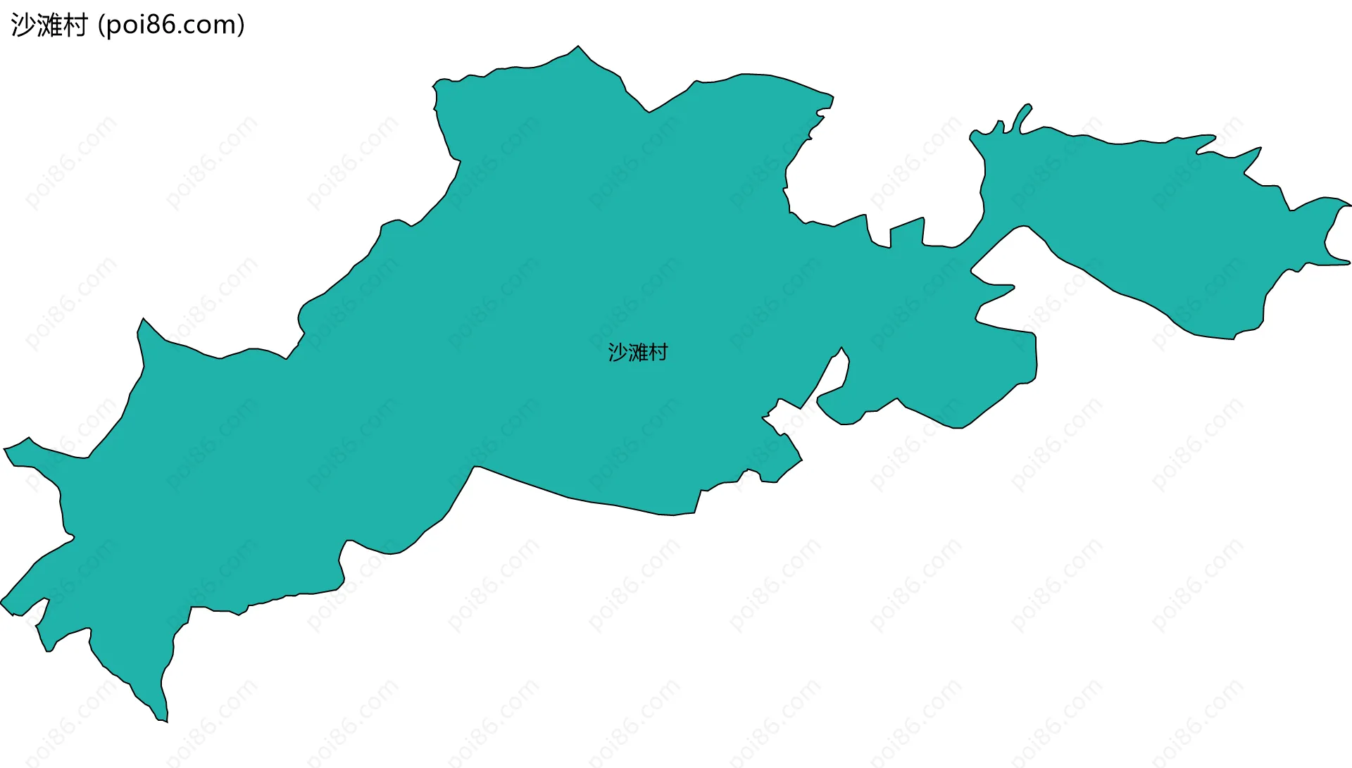 沙滩村边界地图