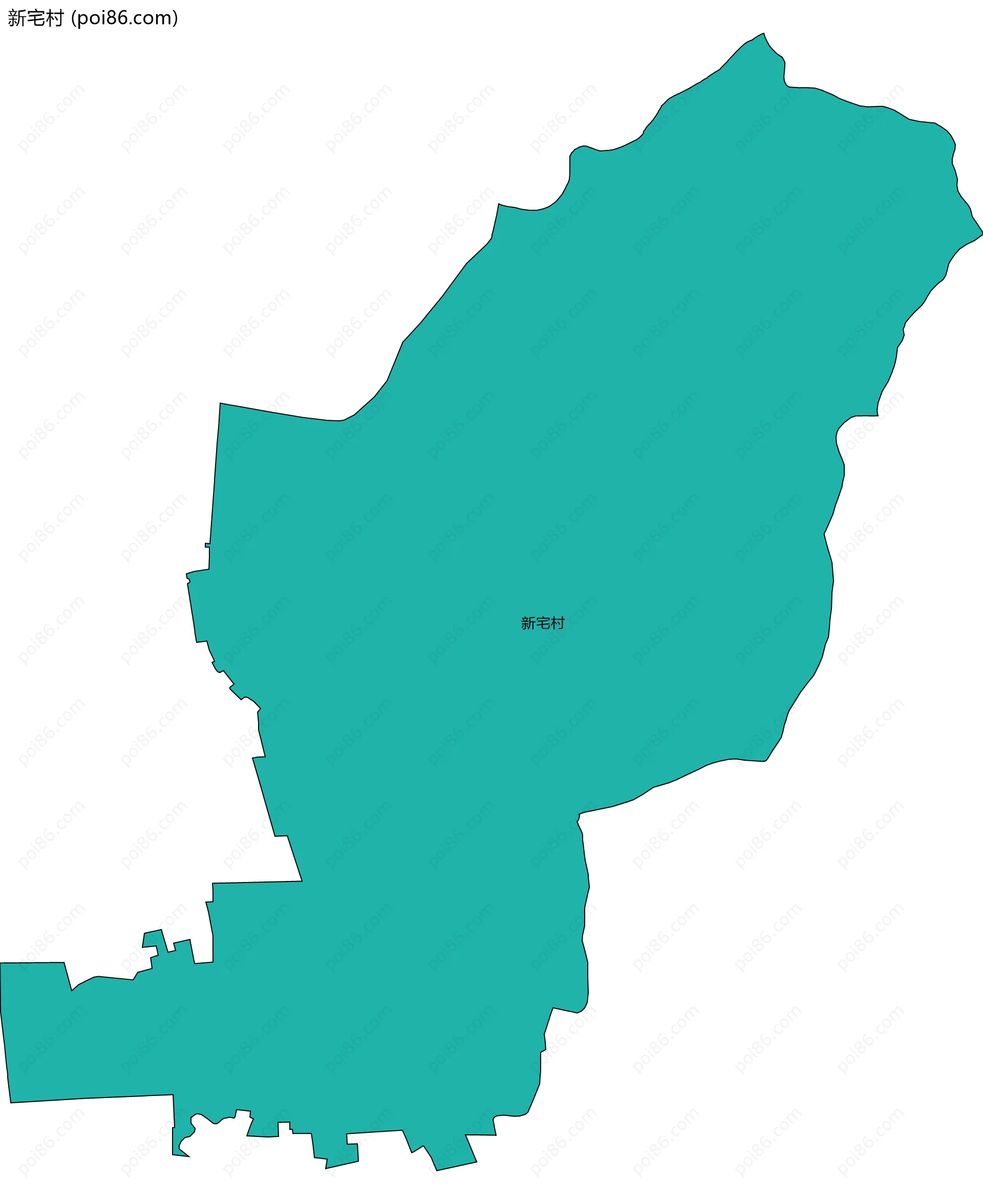 新宅村边界地图