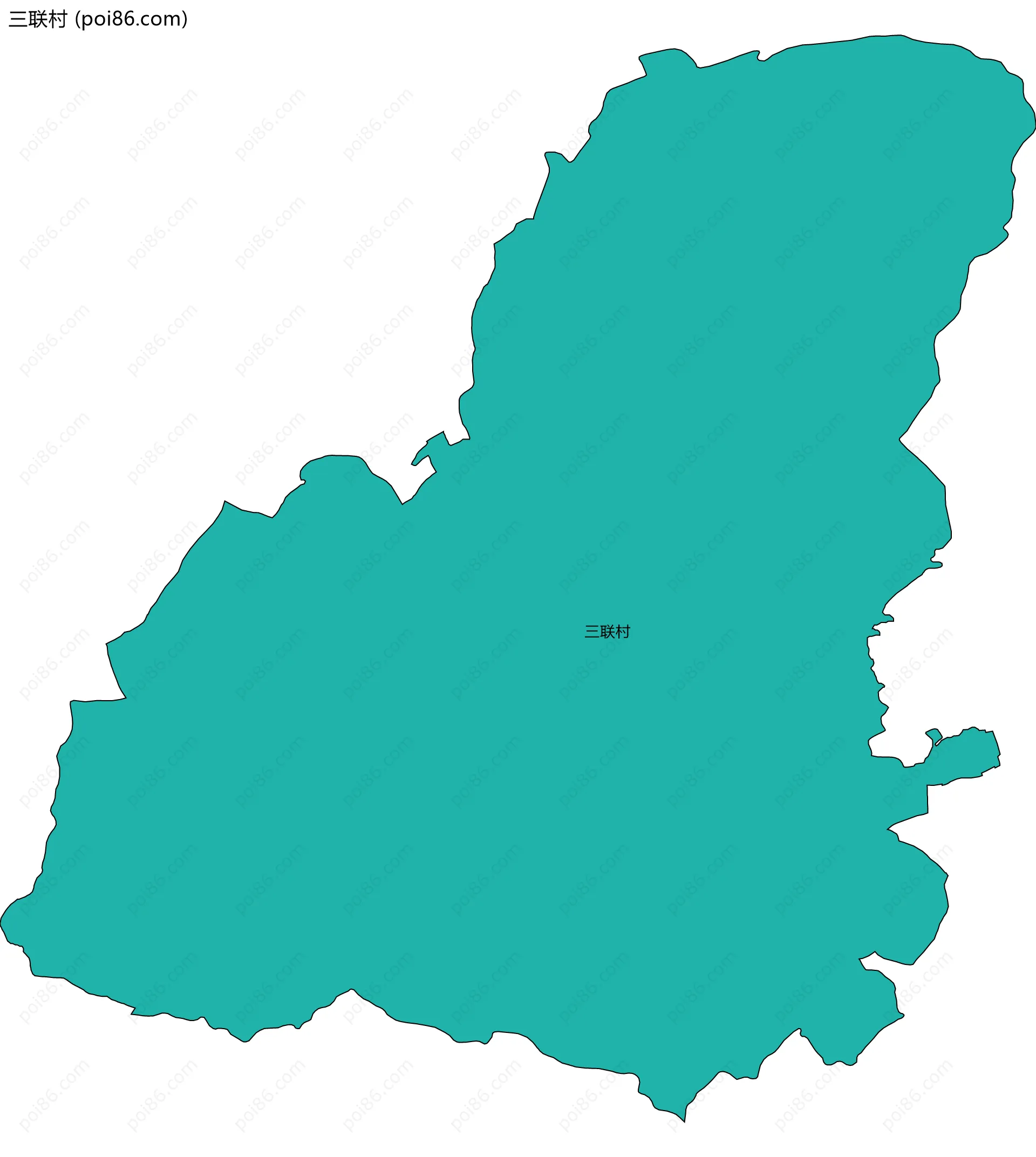 三联村边界地图