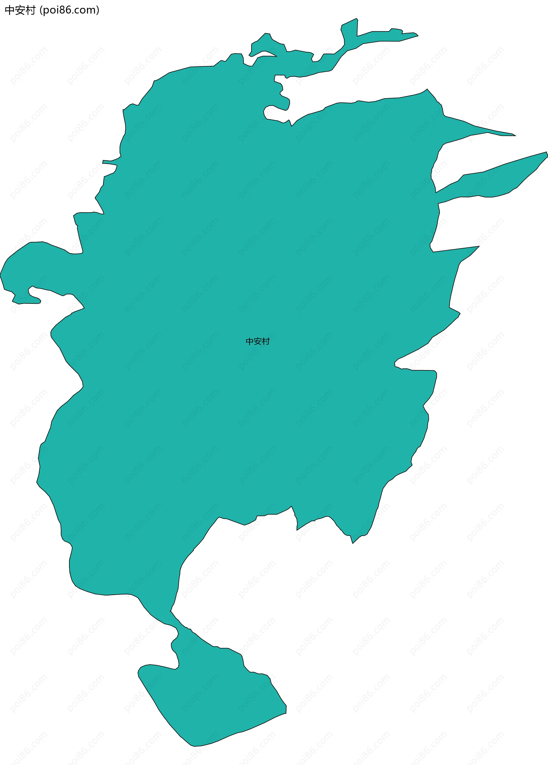 中安村边界地图