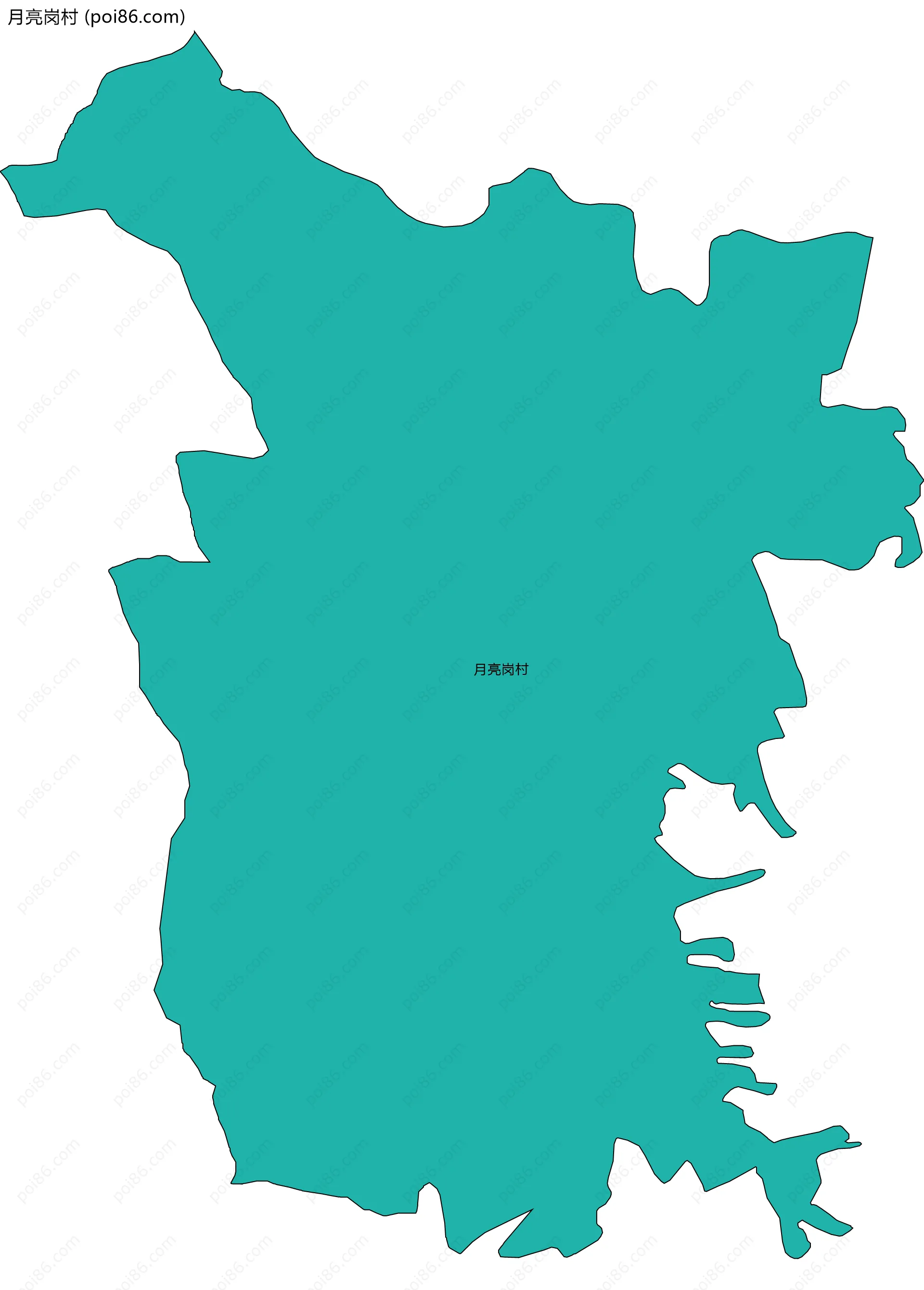 月亮岗村边界地图