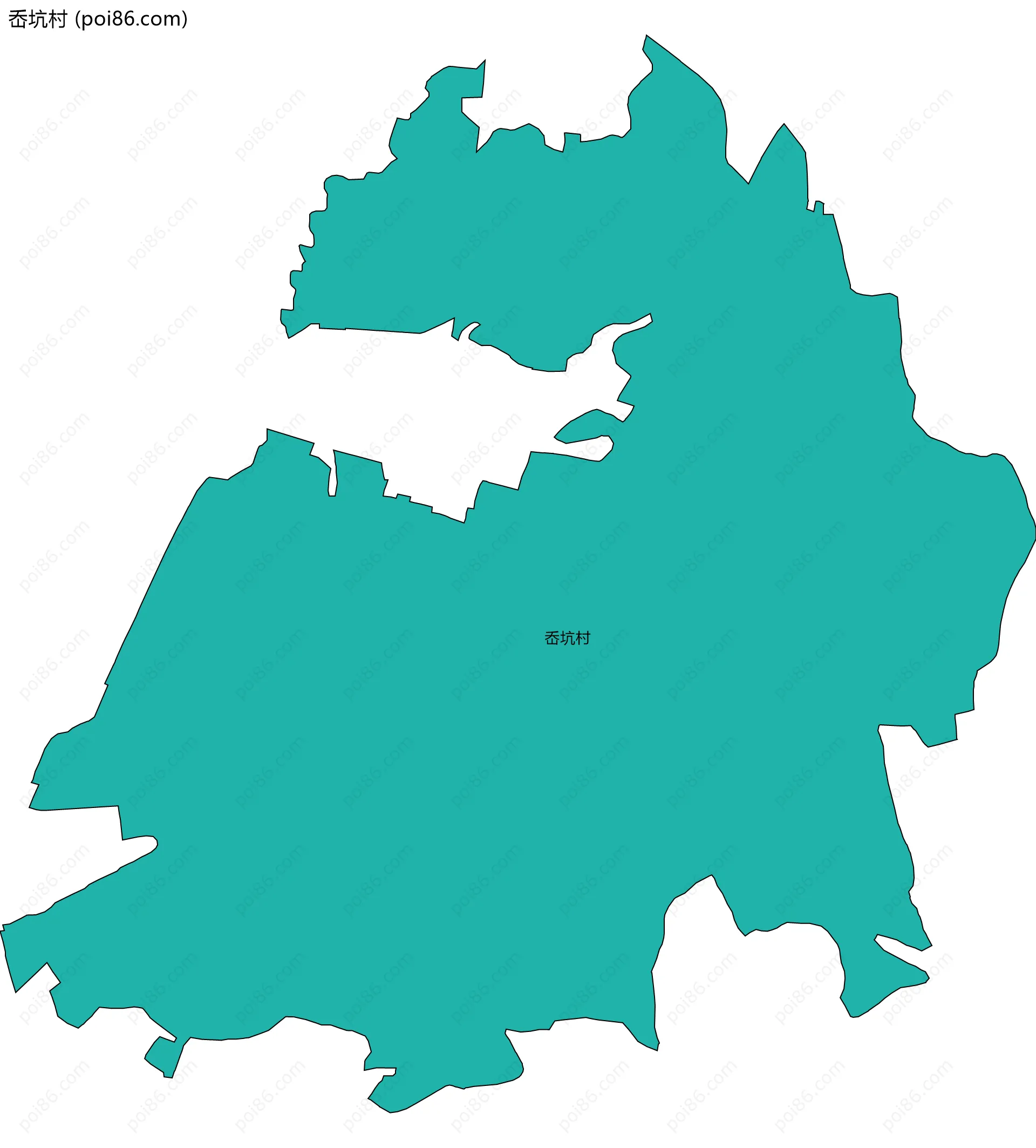 岙坑村边界地图