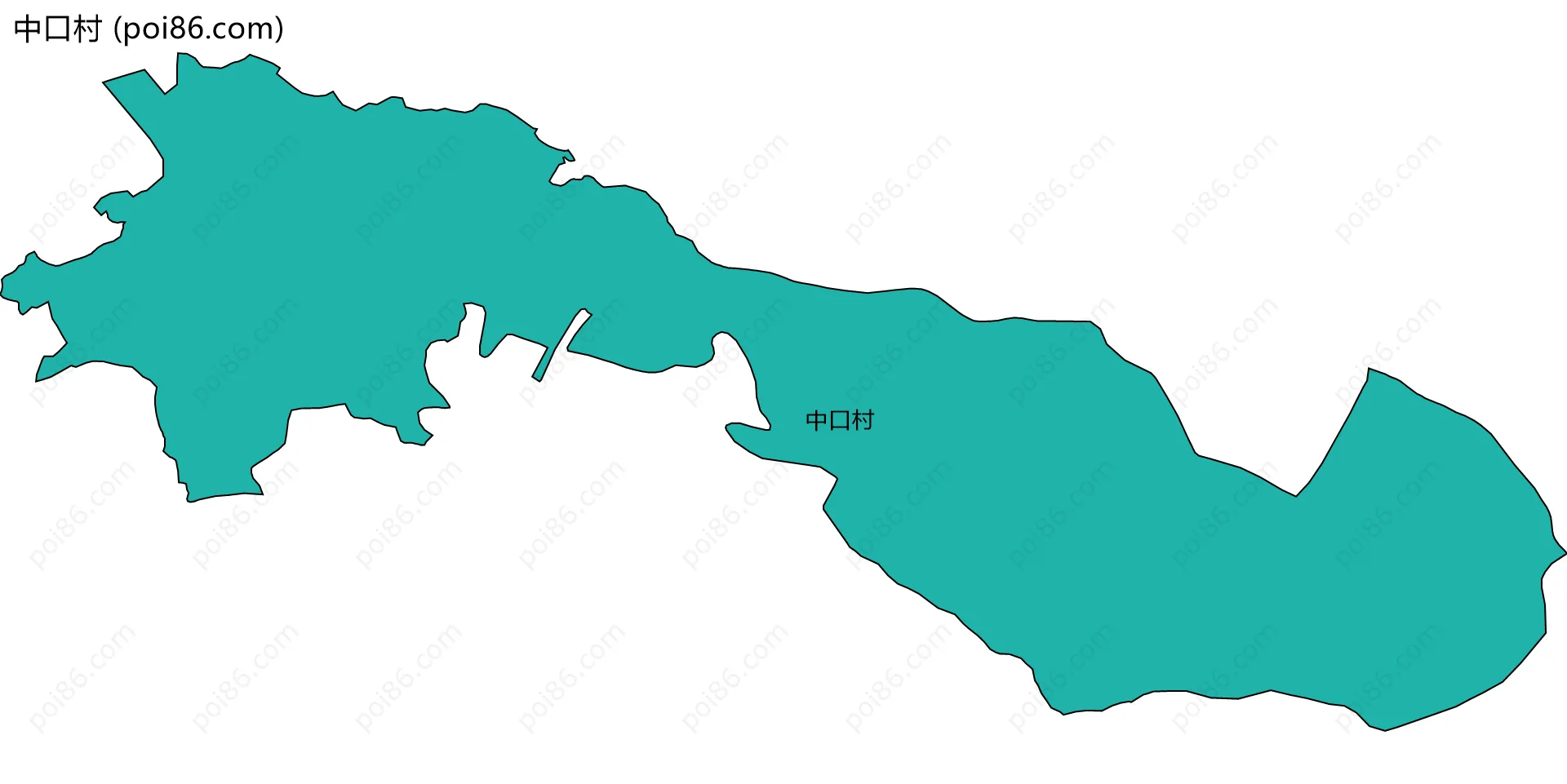 中口村边界地图