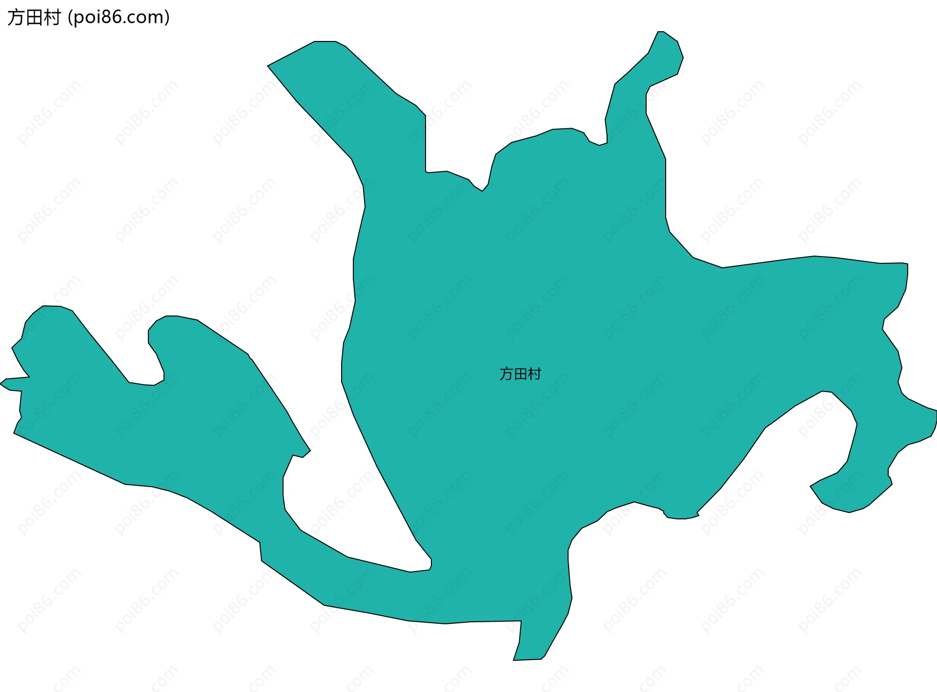 方田村边界地图