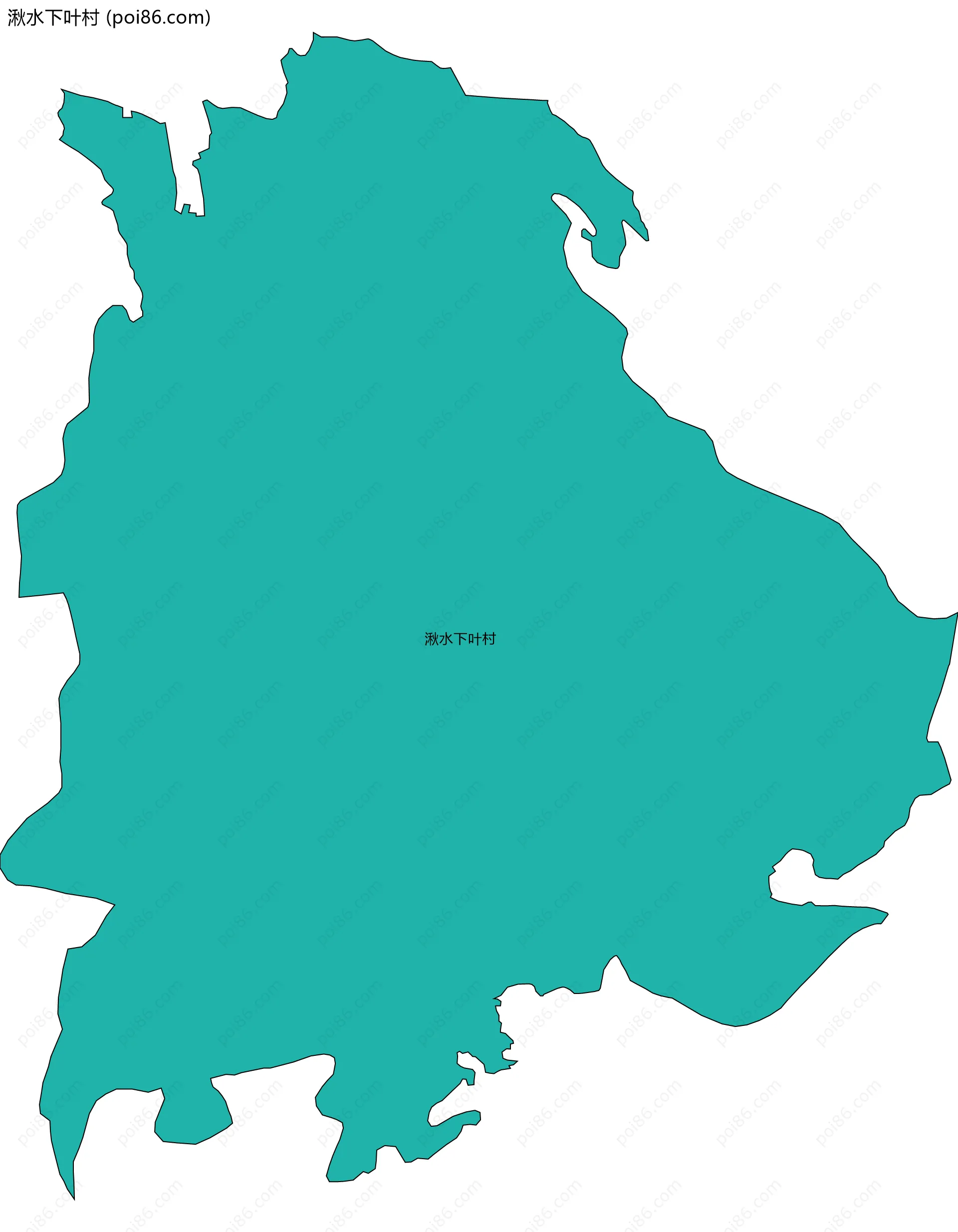 湫水下叶村边界地图