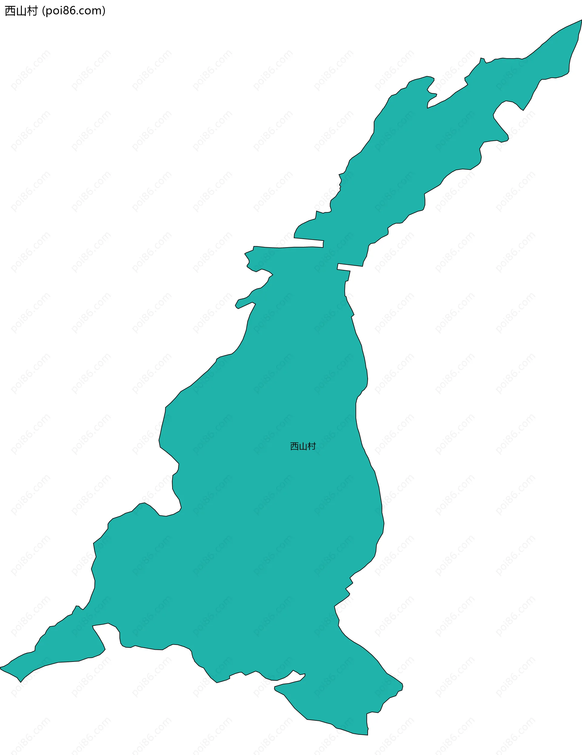 西山村边界地图