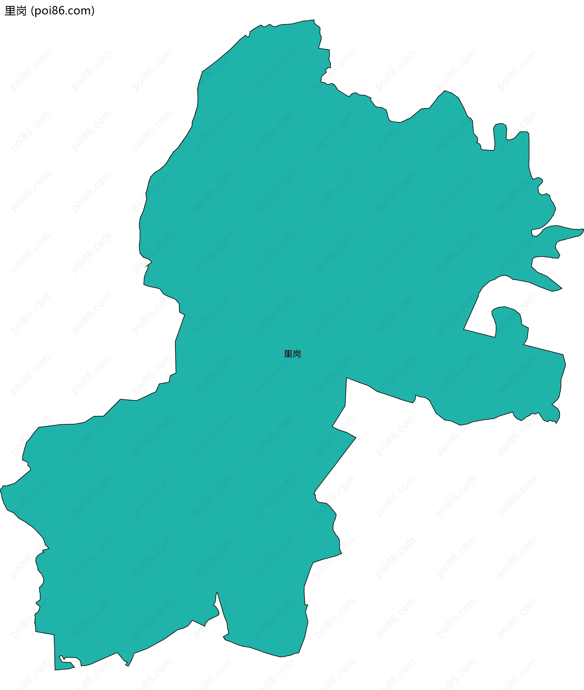 里岗边界地图