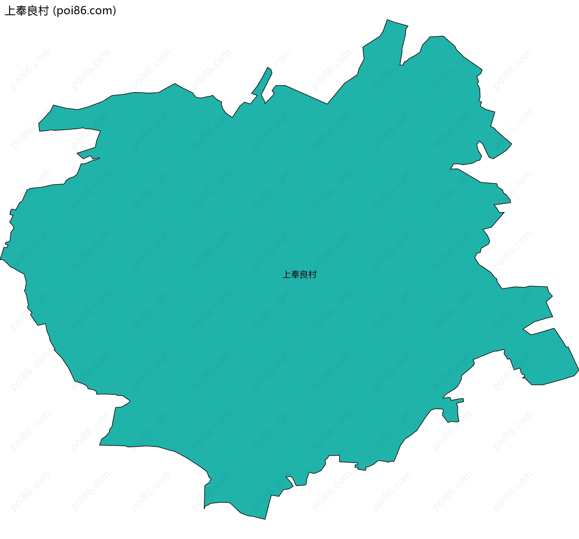 上奉良村边界地图