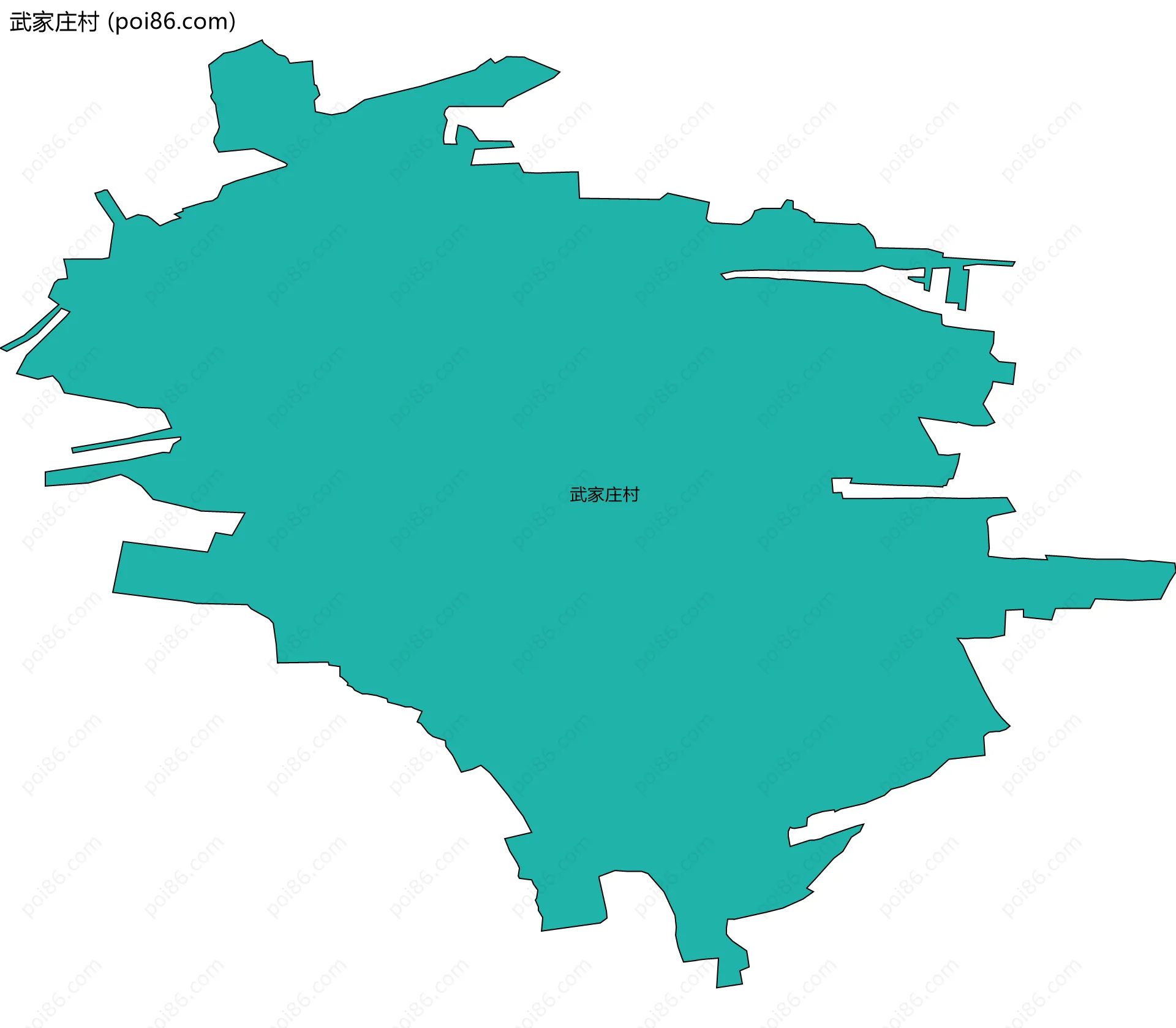 武家庄村边界地图