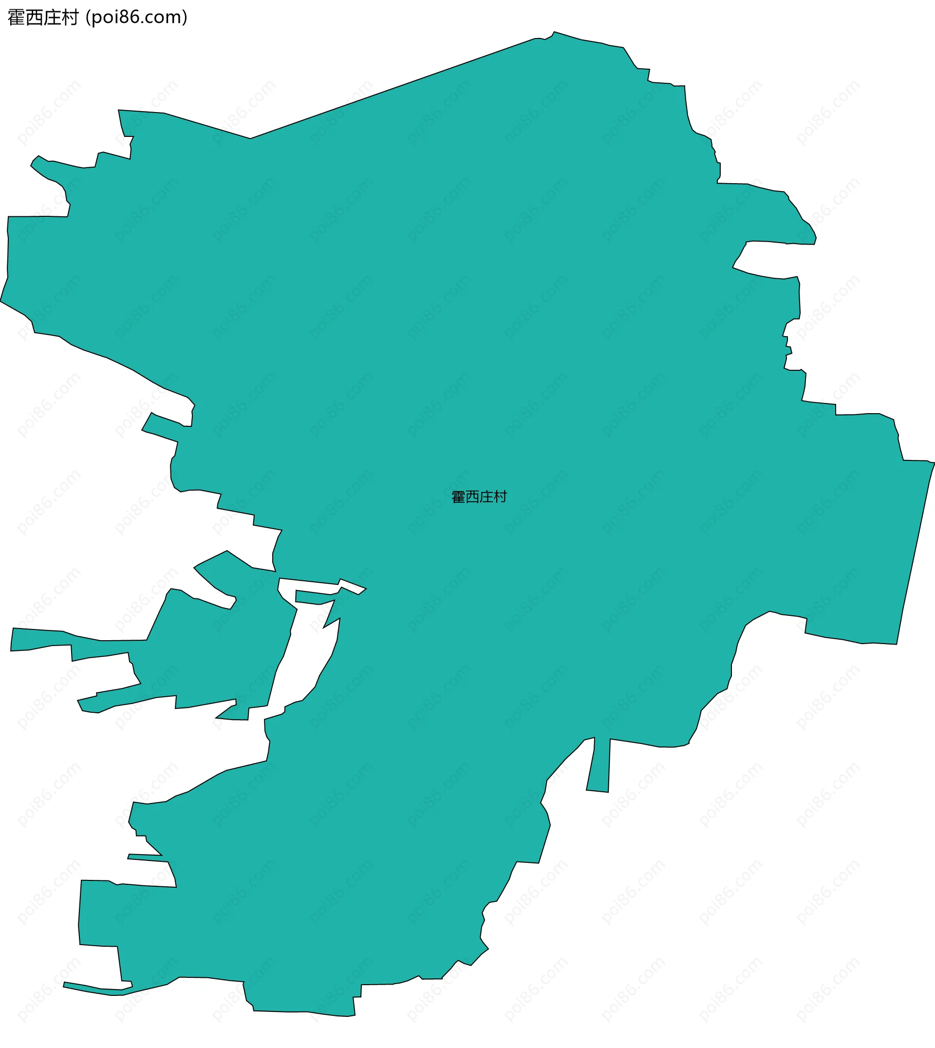 霍西庄村边界地图