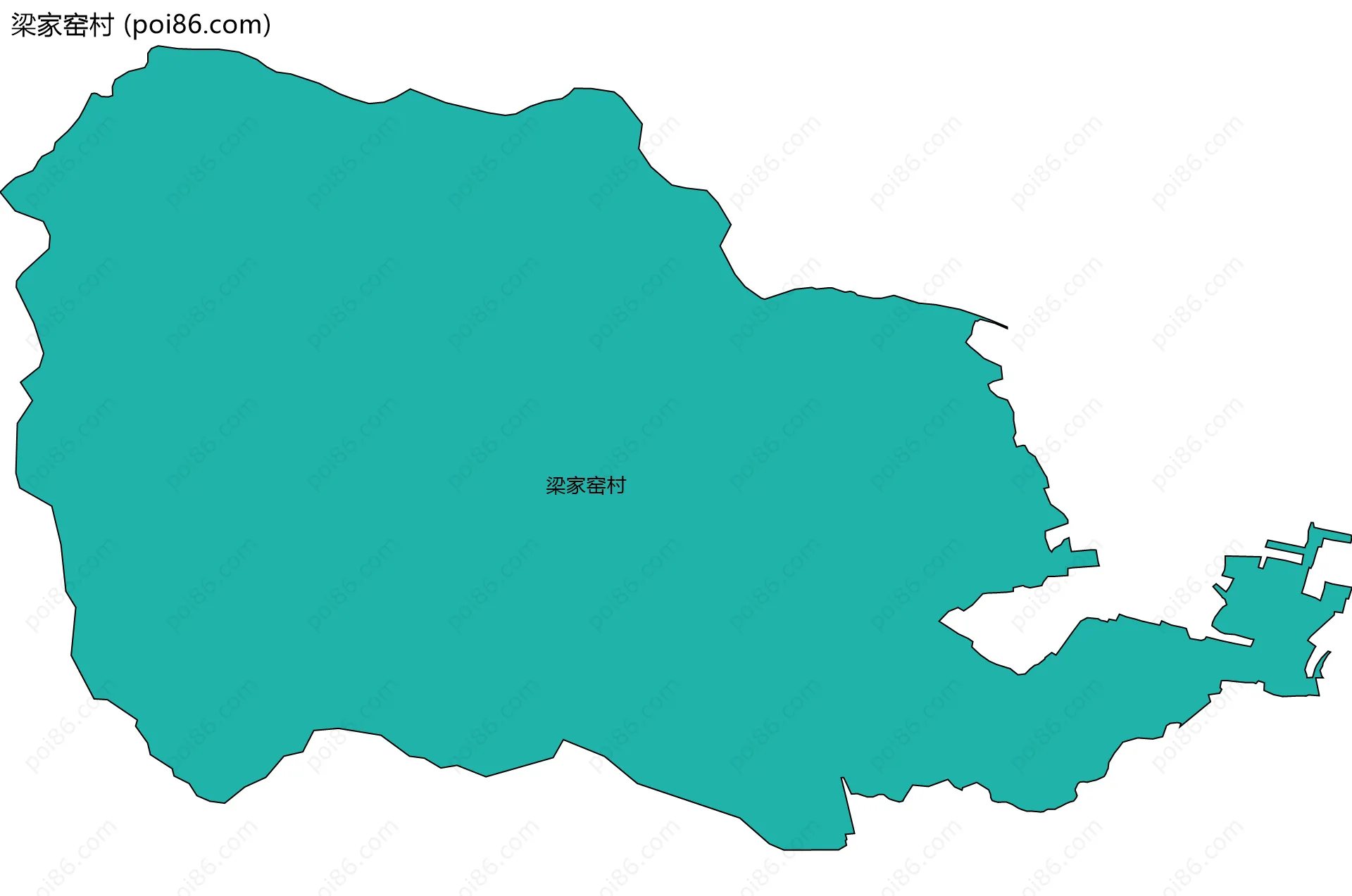 梁家窑村边界地图