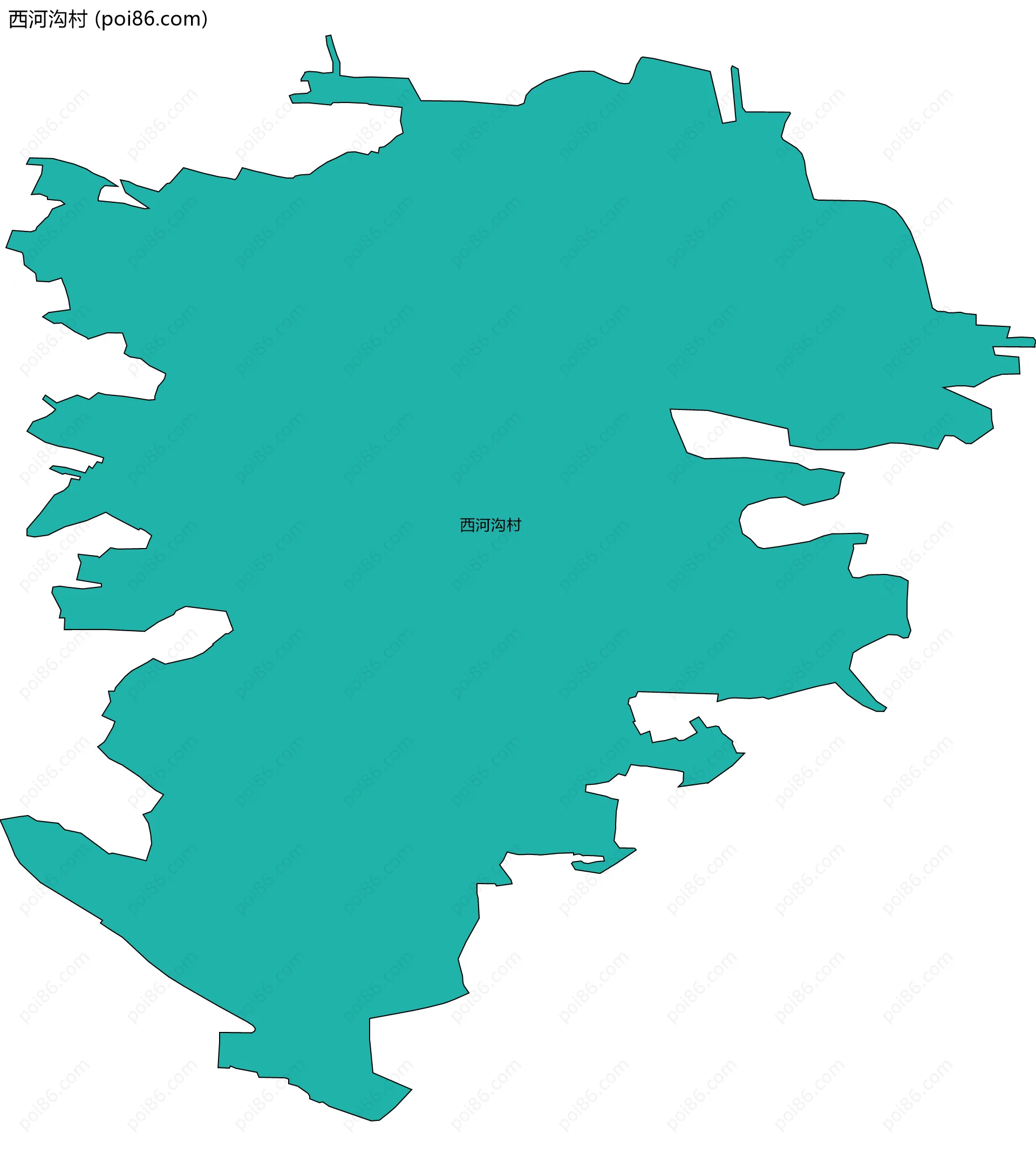 西河沟村边界地图