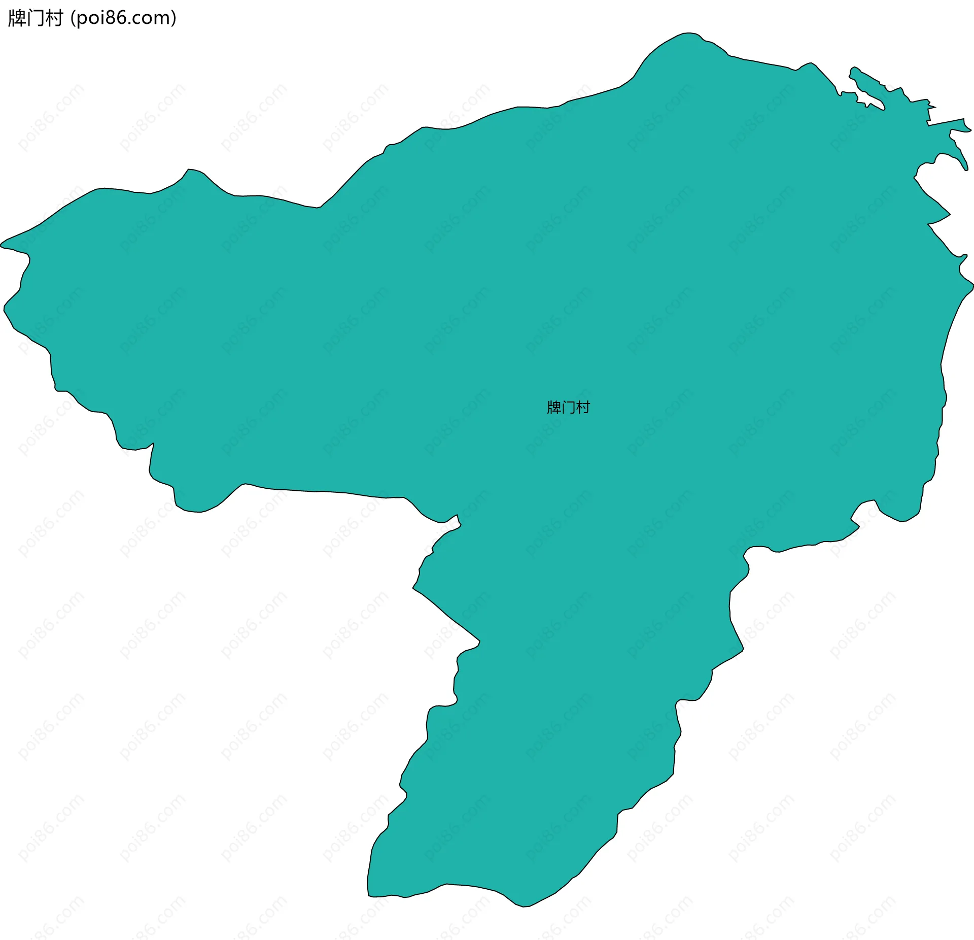 牌门村边界地图