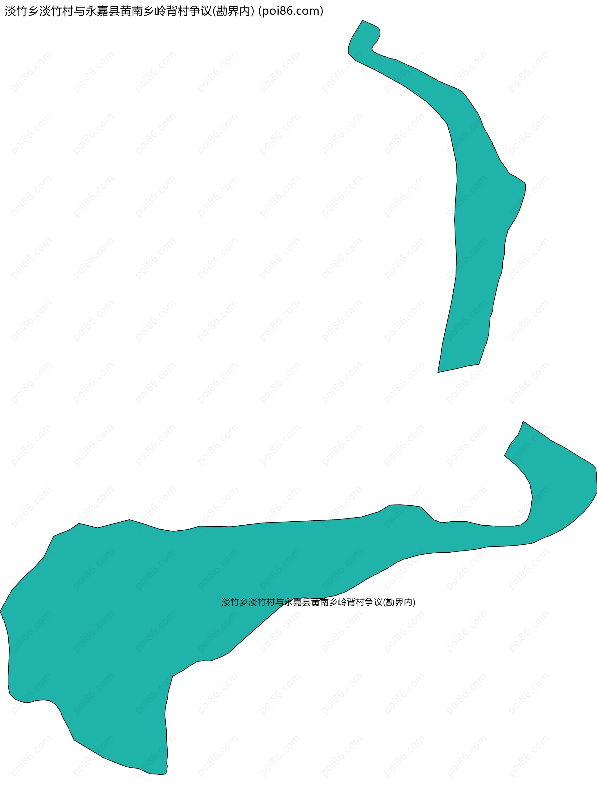 淡竹乡淡竹村与永嘉县黄南乡岭背村争议(勘界内)边界地图