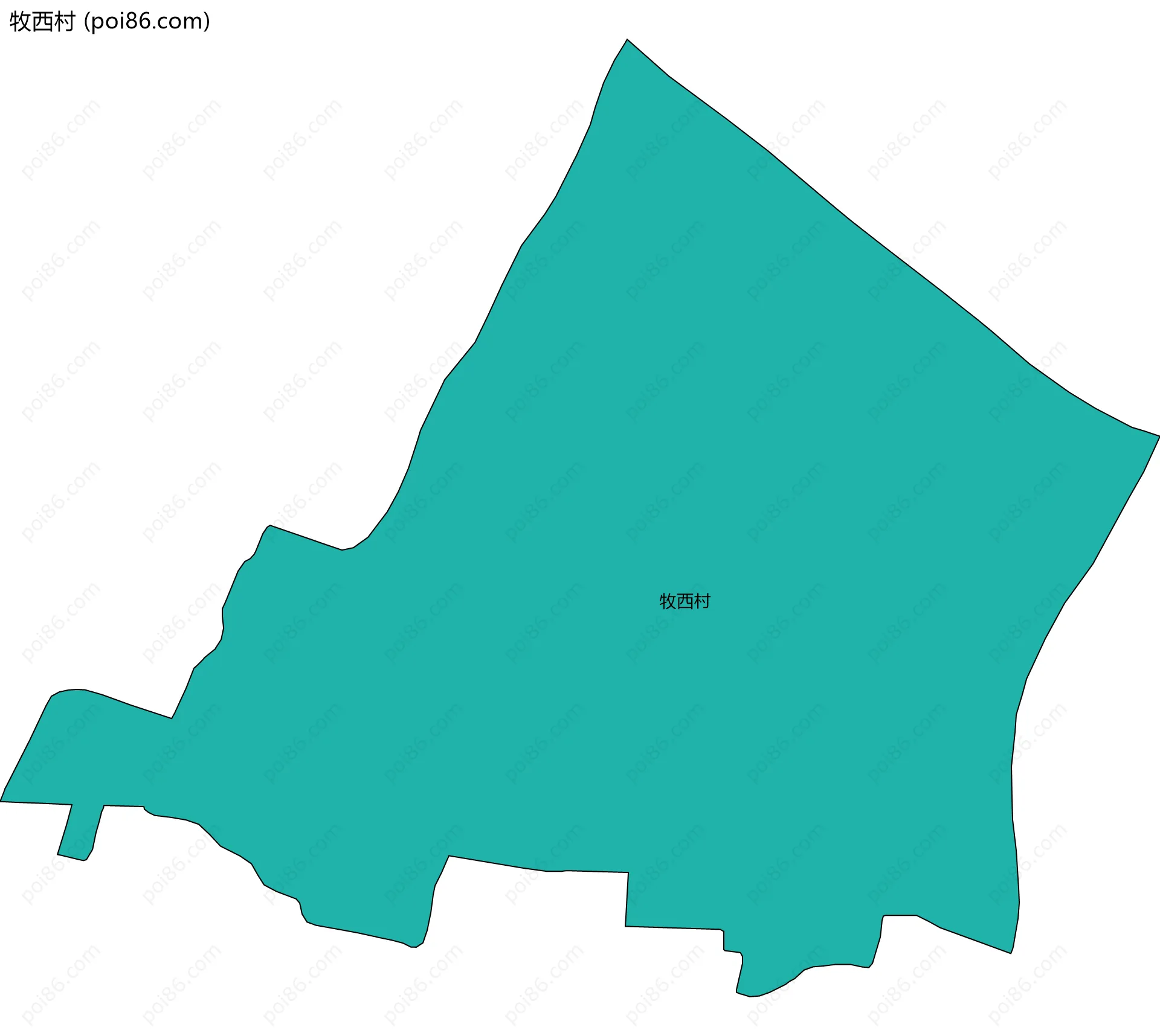 牧西村边界地图