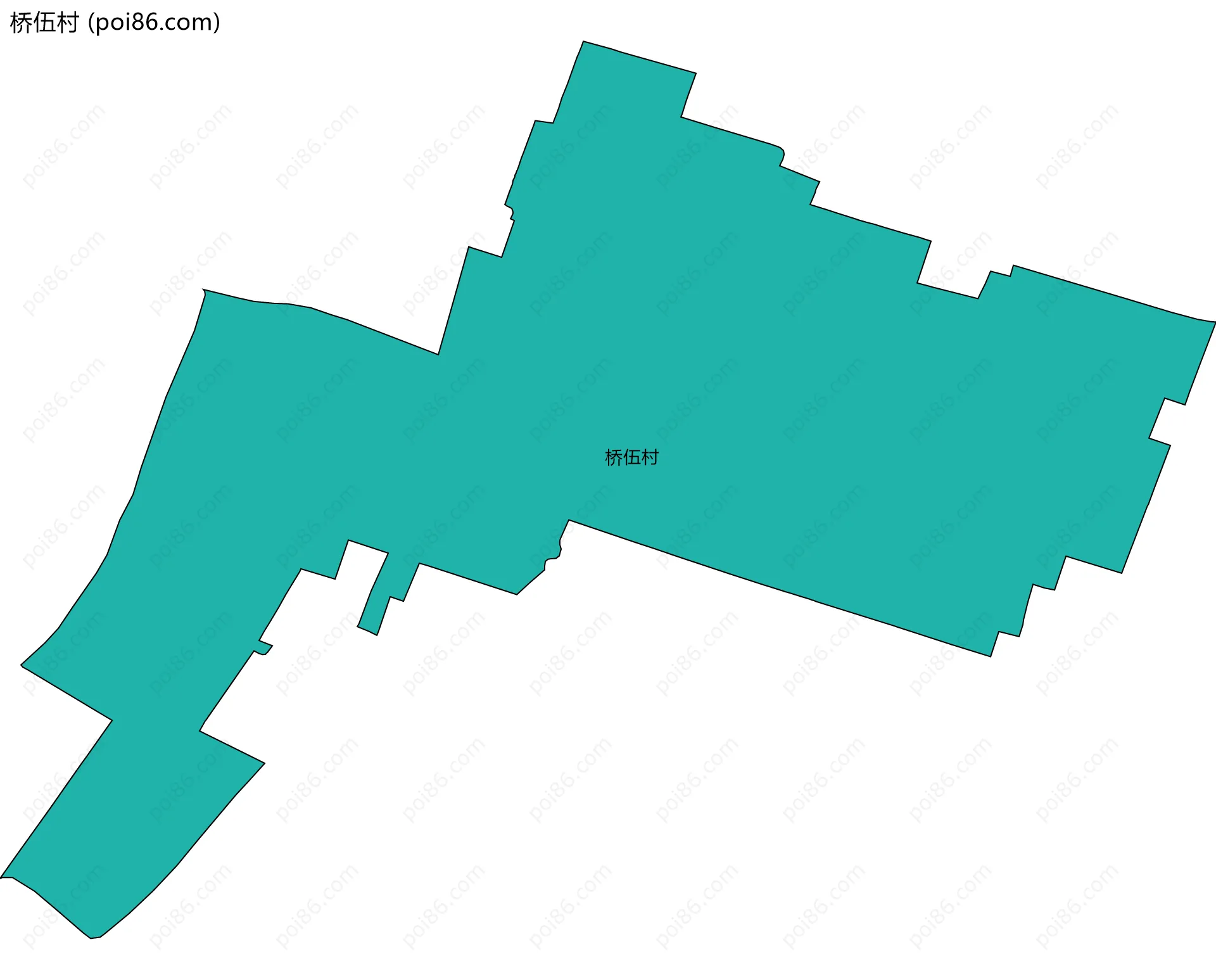 桥伍村边界地图