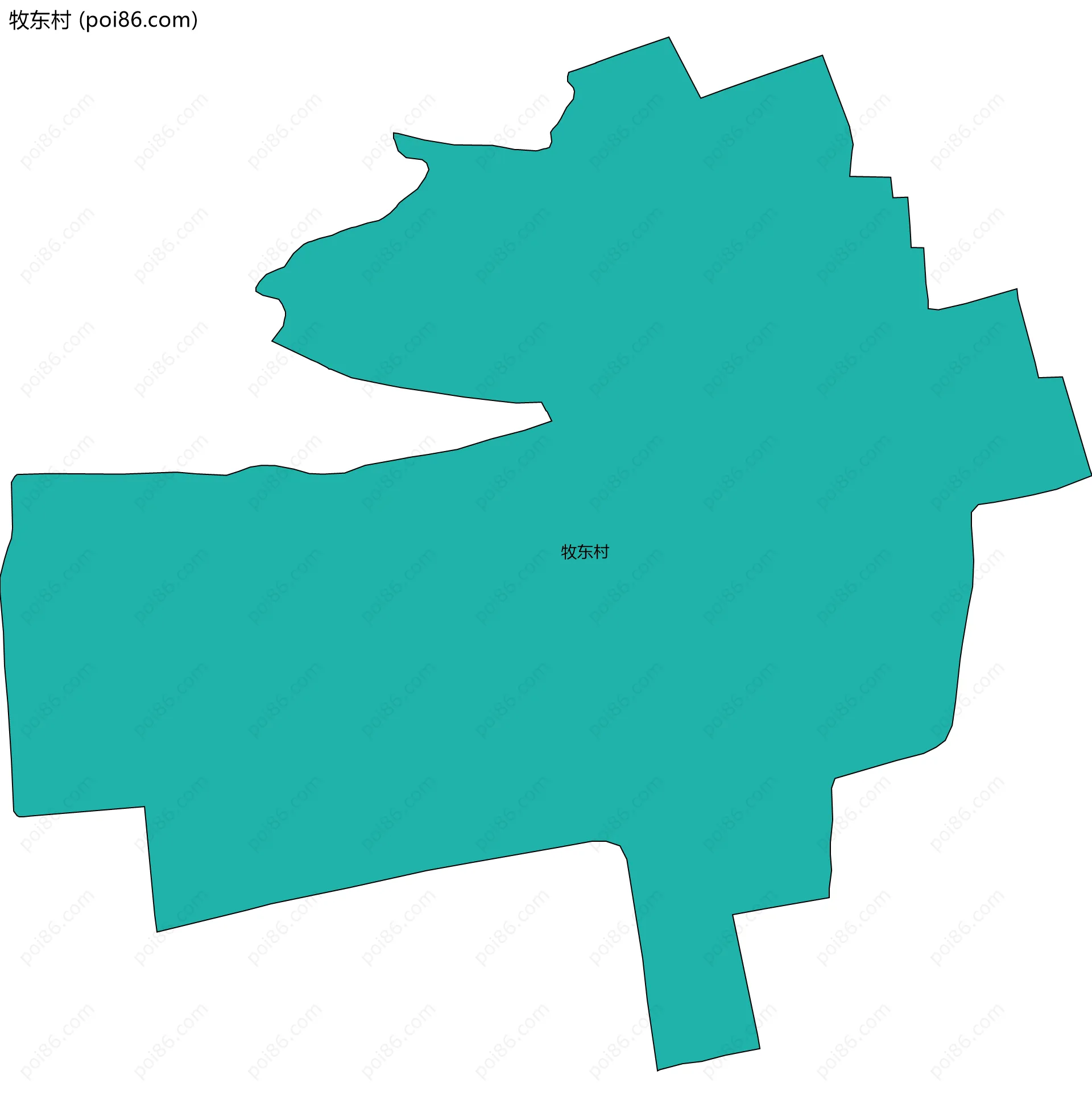 牧东村边界地图