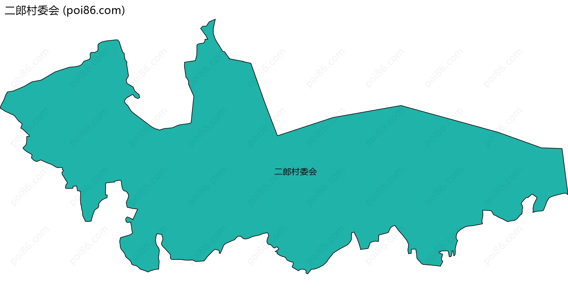 二郎村委会边界地图