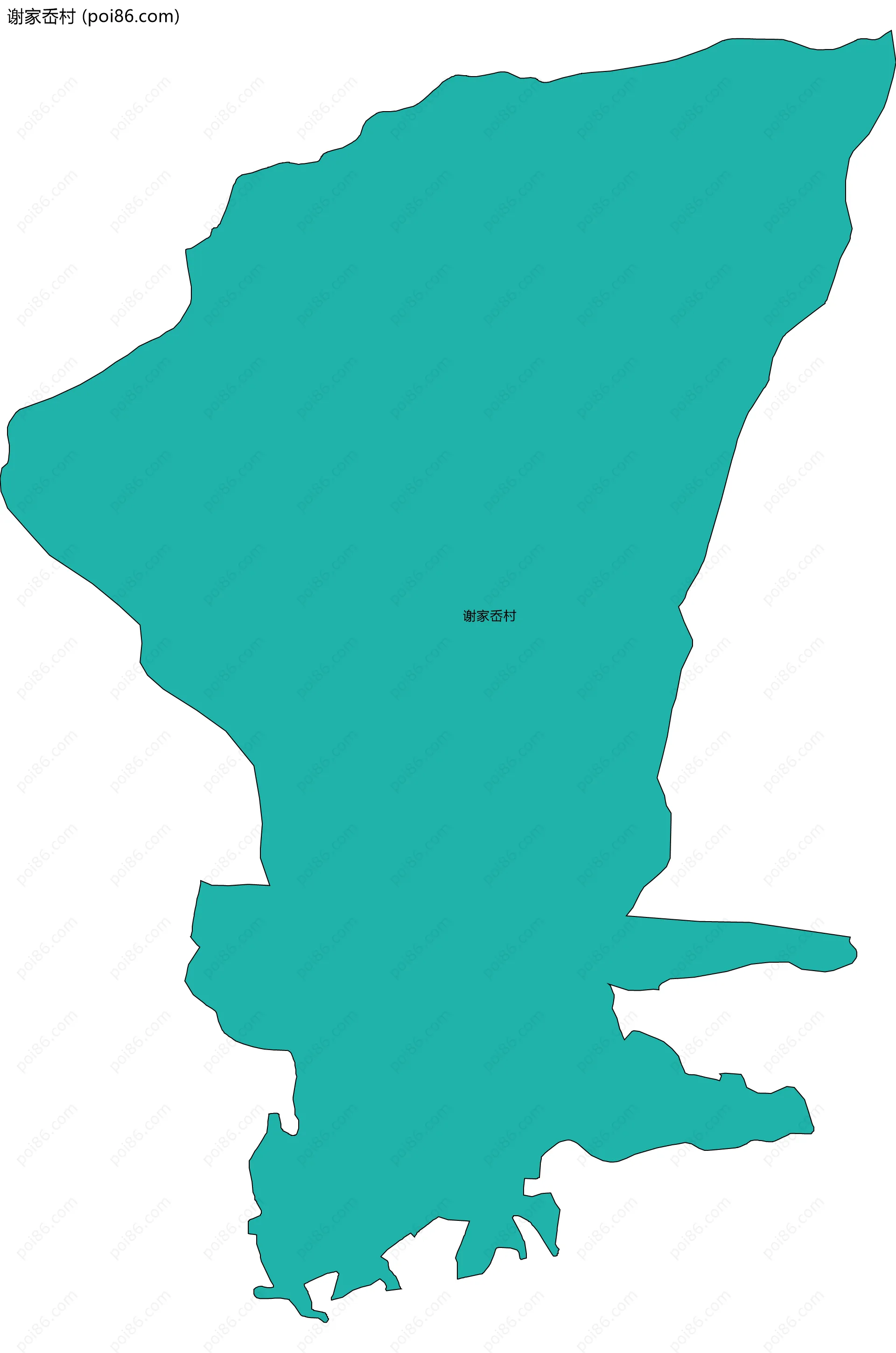 谢家岙村边界地图