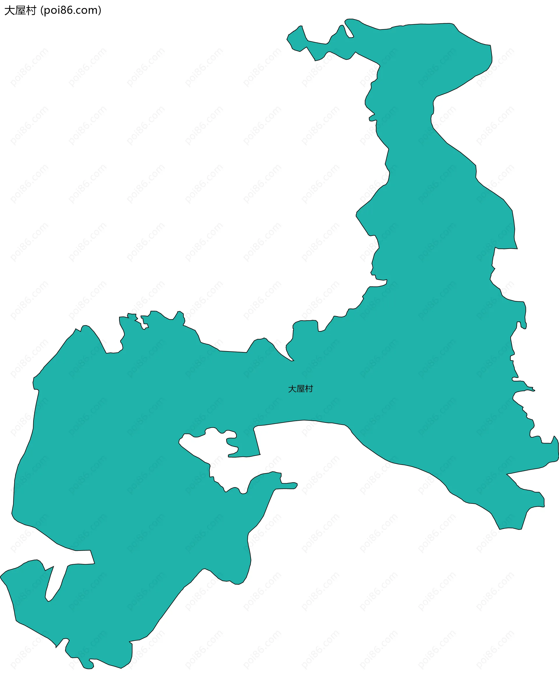 大屋村边界地图