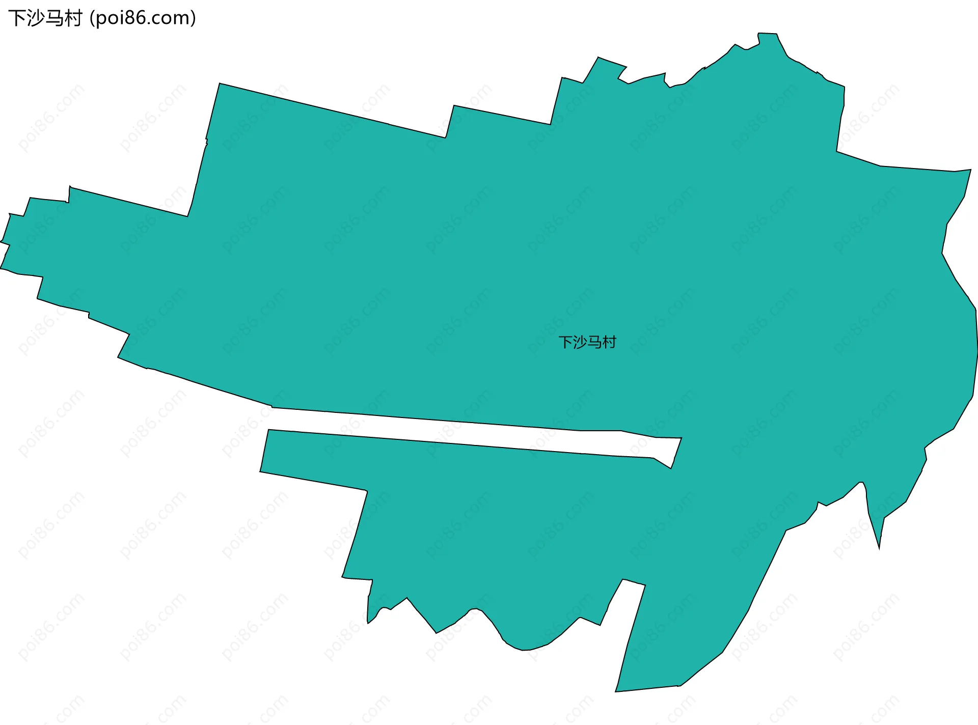 下沙马村边界地图
