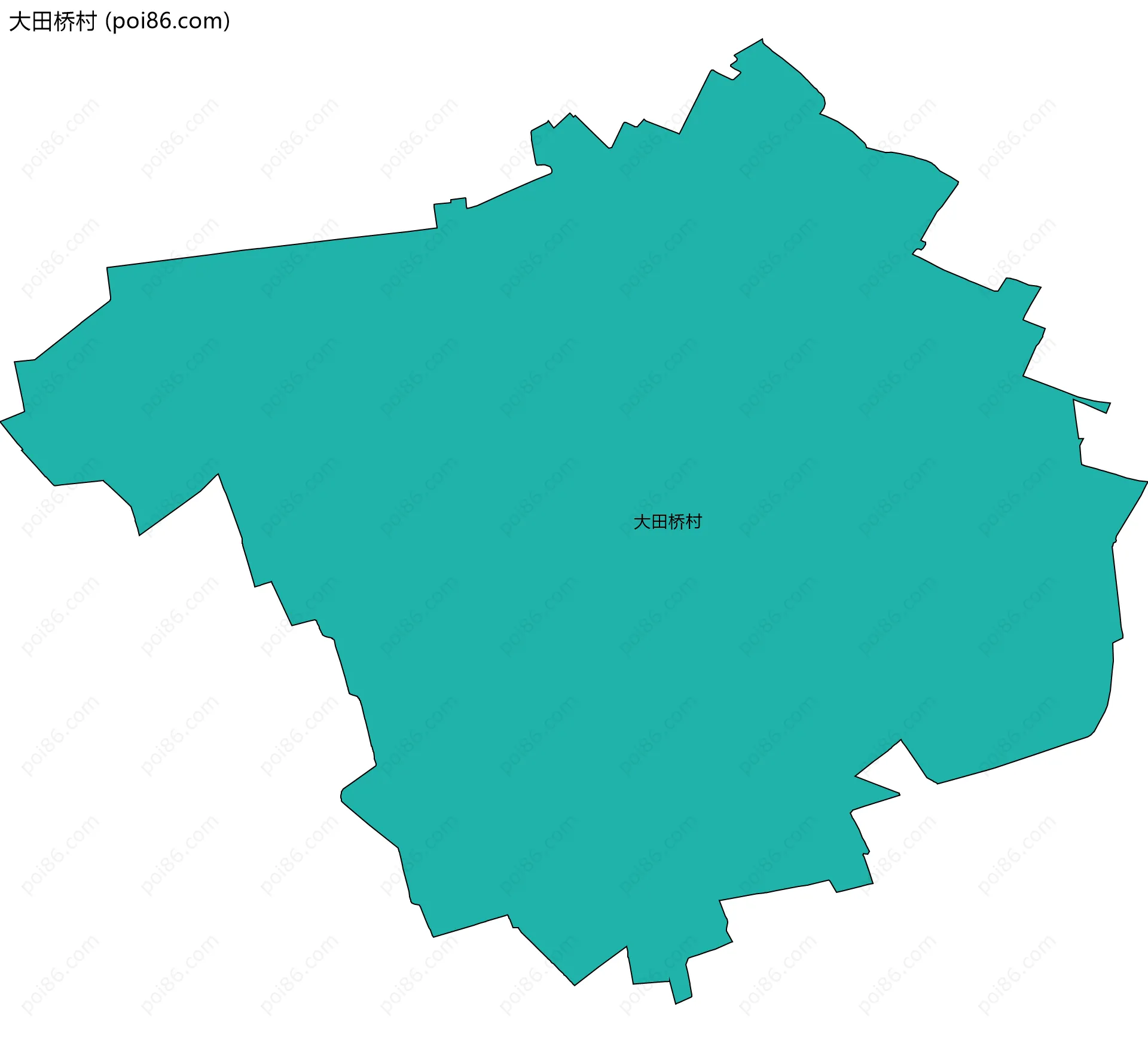 大田桥村边界地图