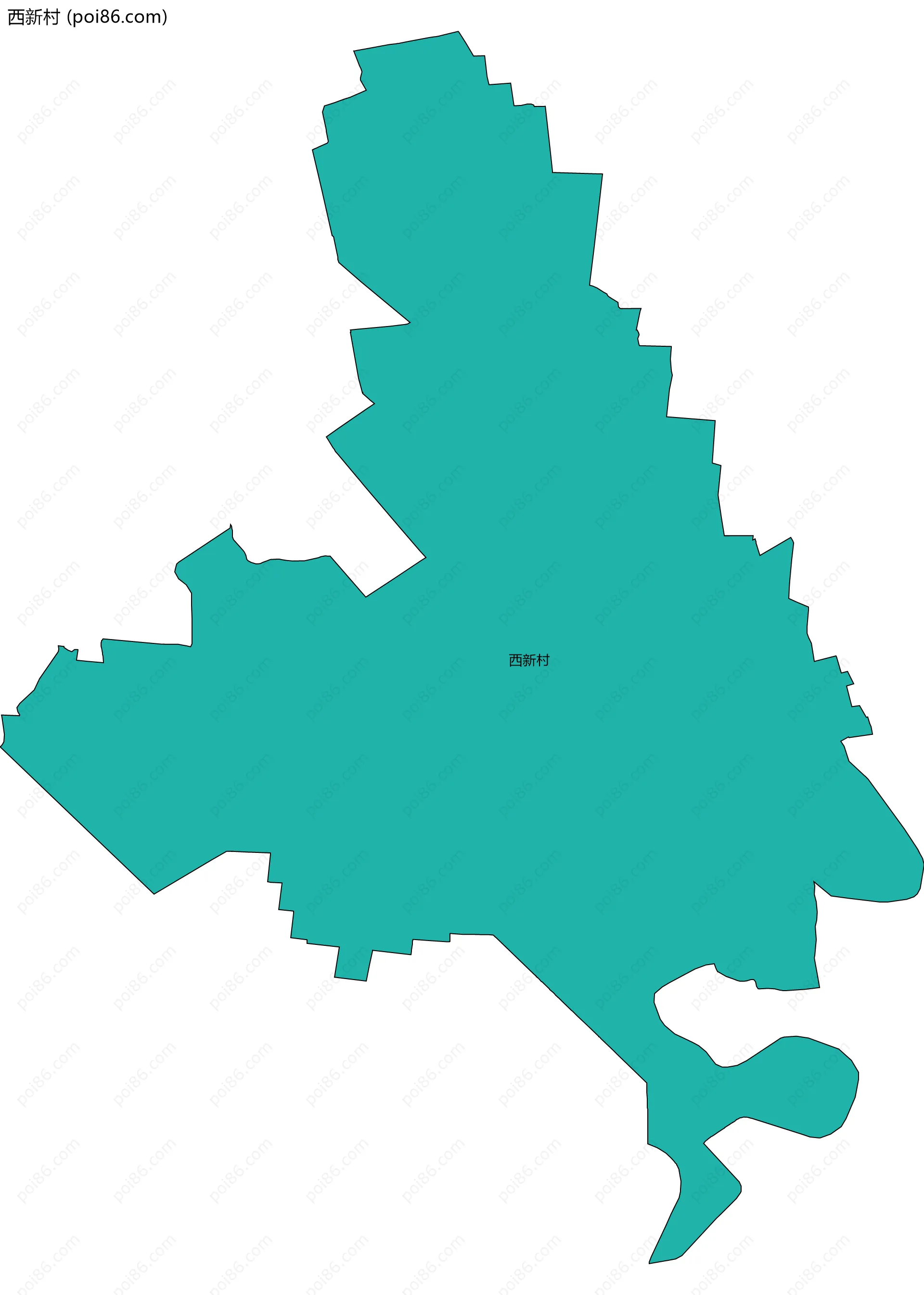 西新村边界地图