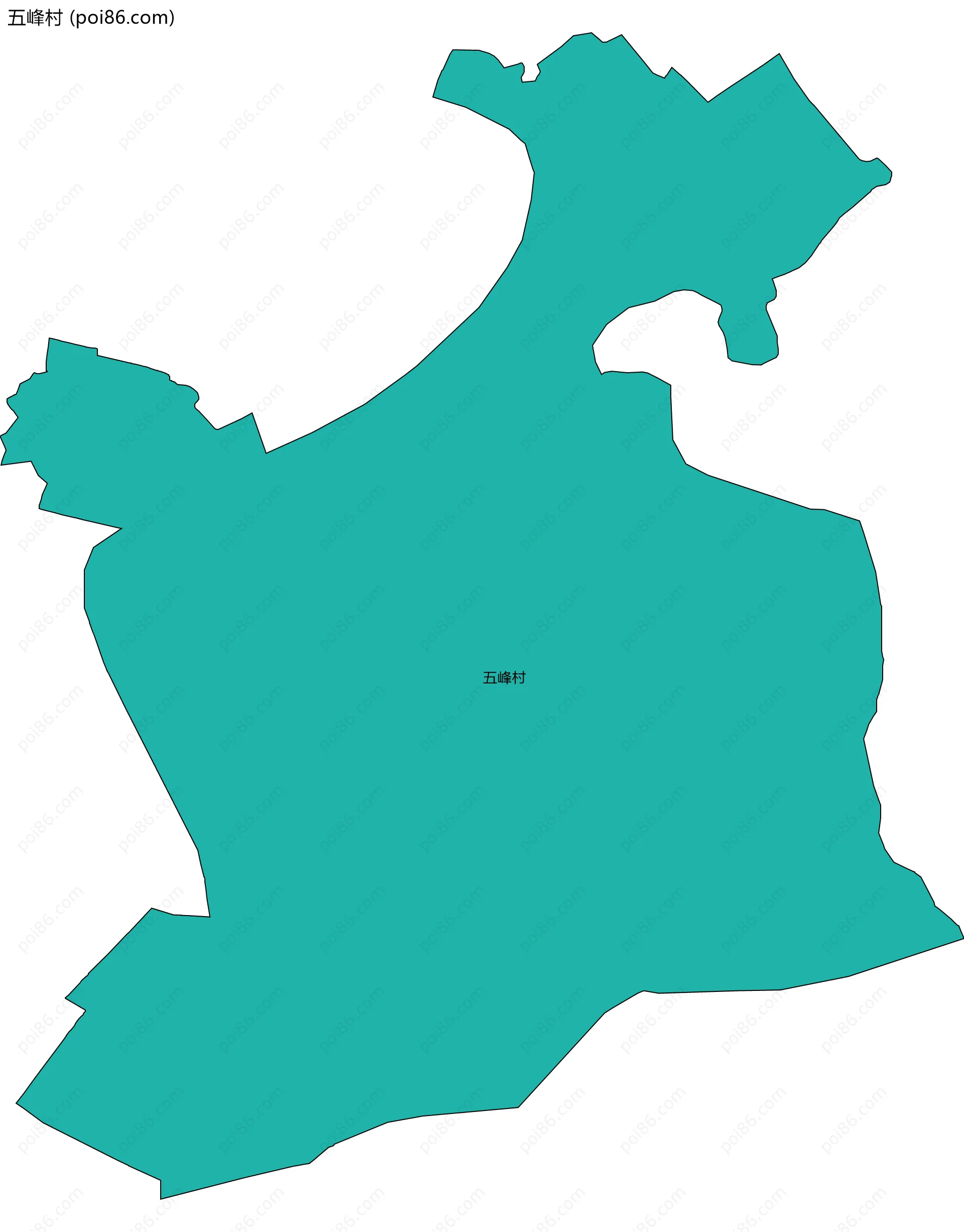 五峰村边界地图