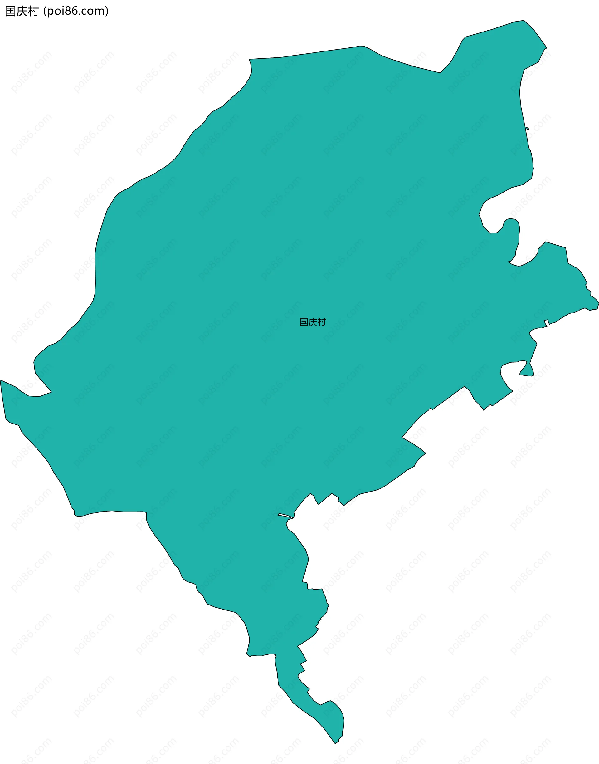 国庆村边界地图