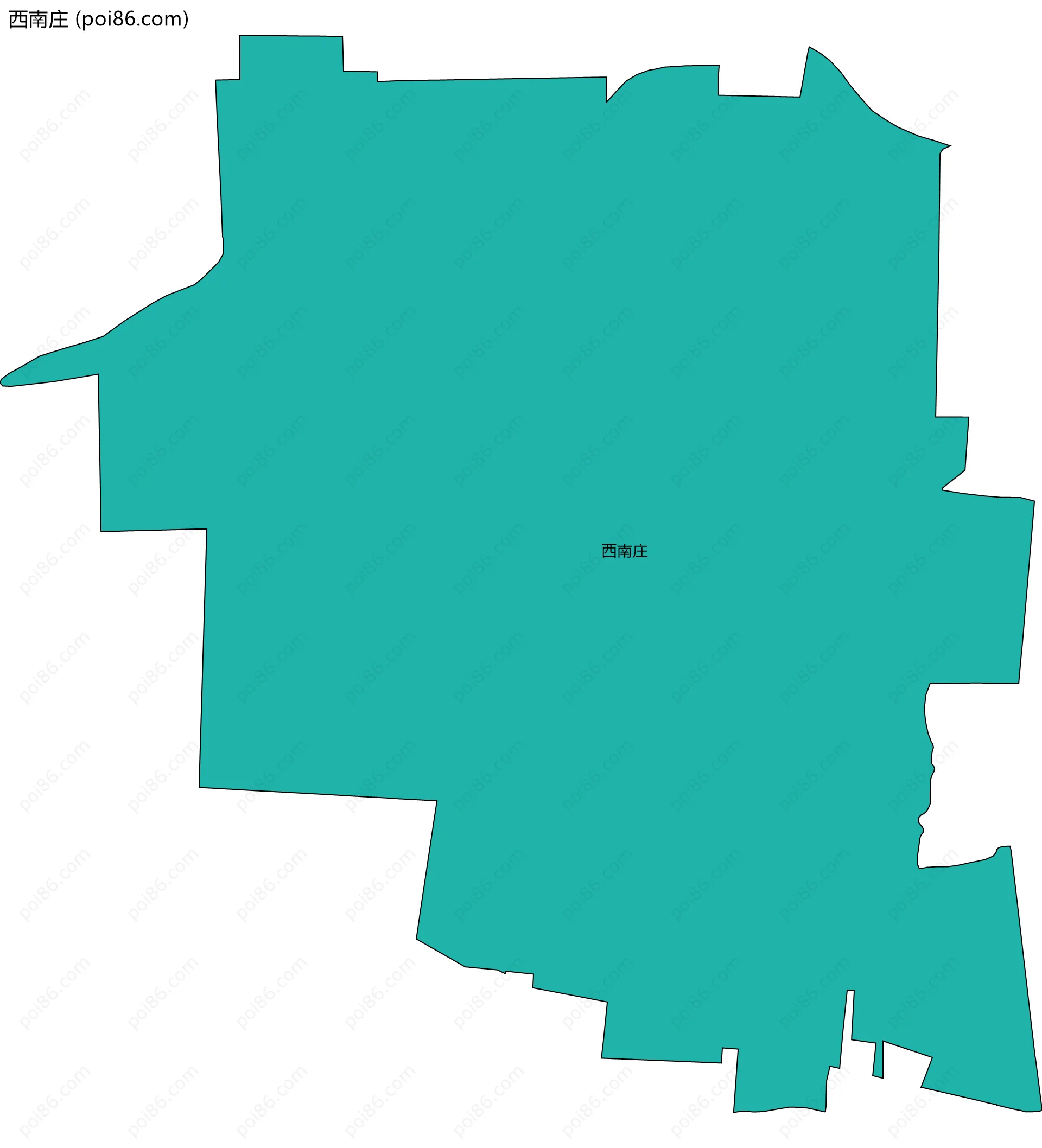 西南庄边界地图