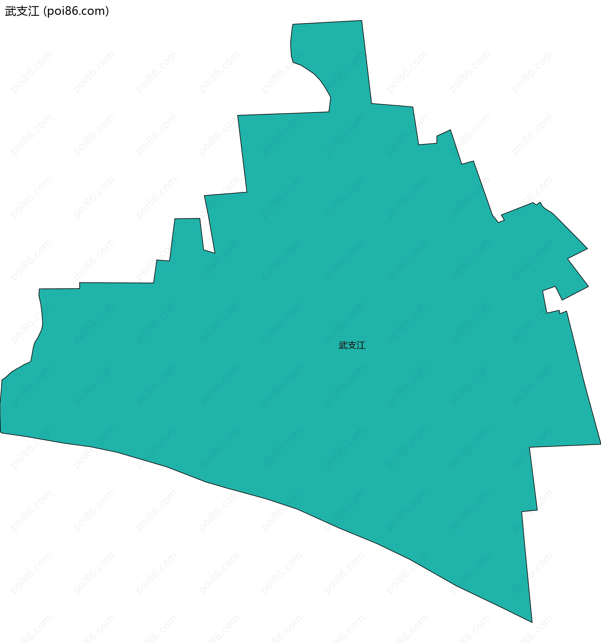 武支江边界地图