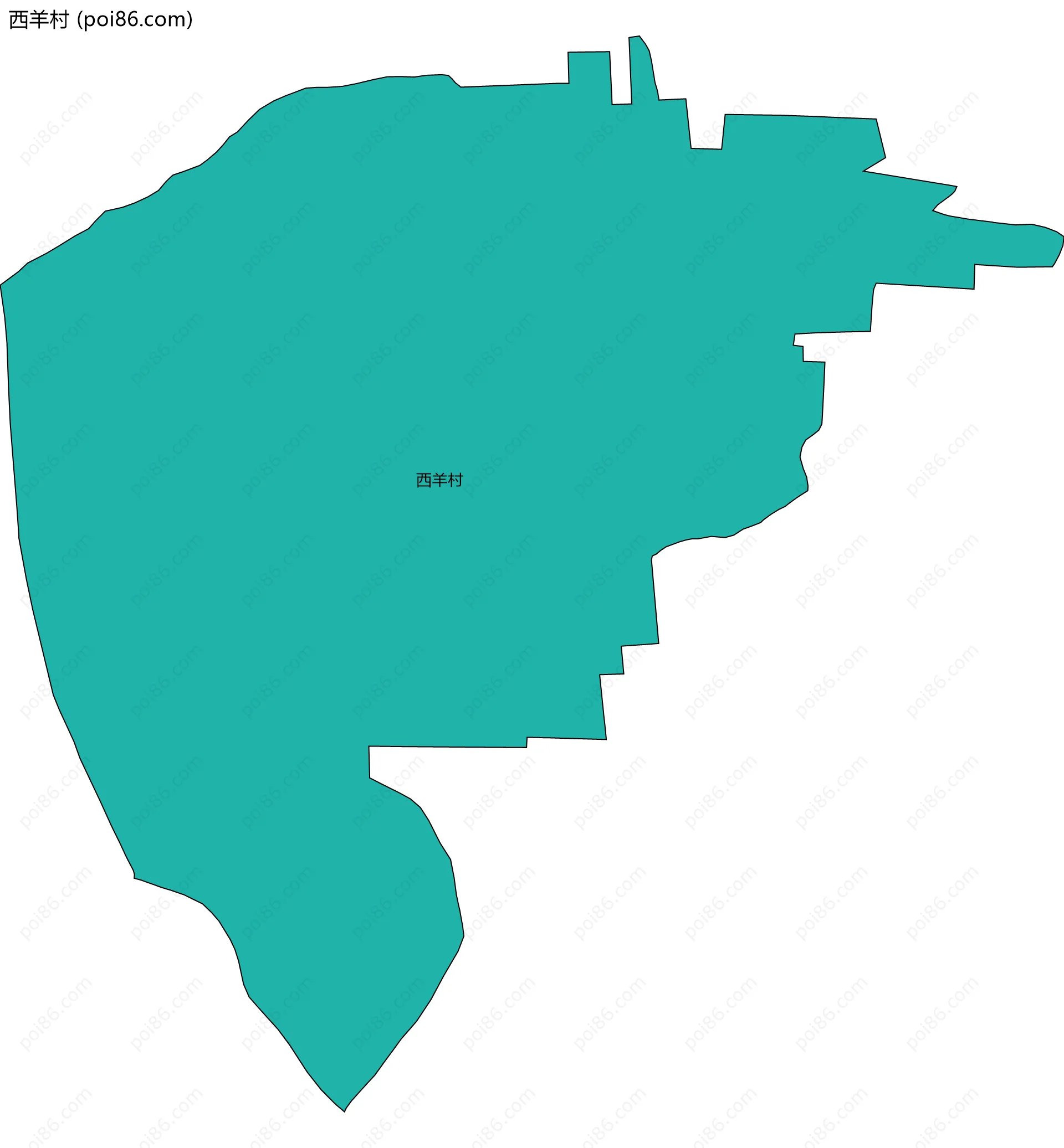 西羊村边界地图