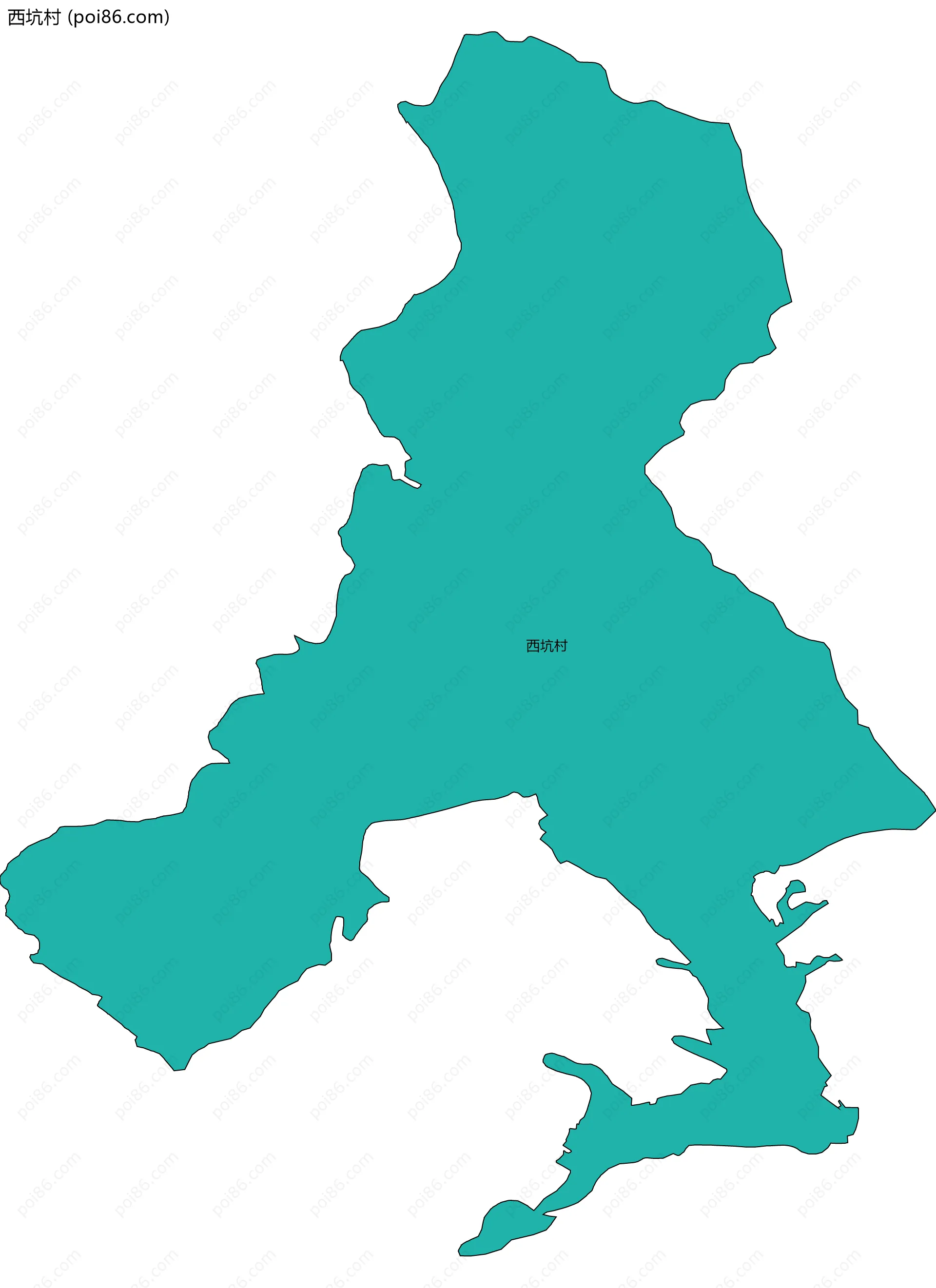 西坑村边界地图