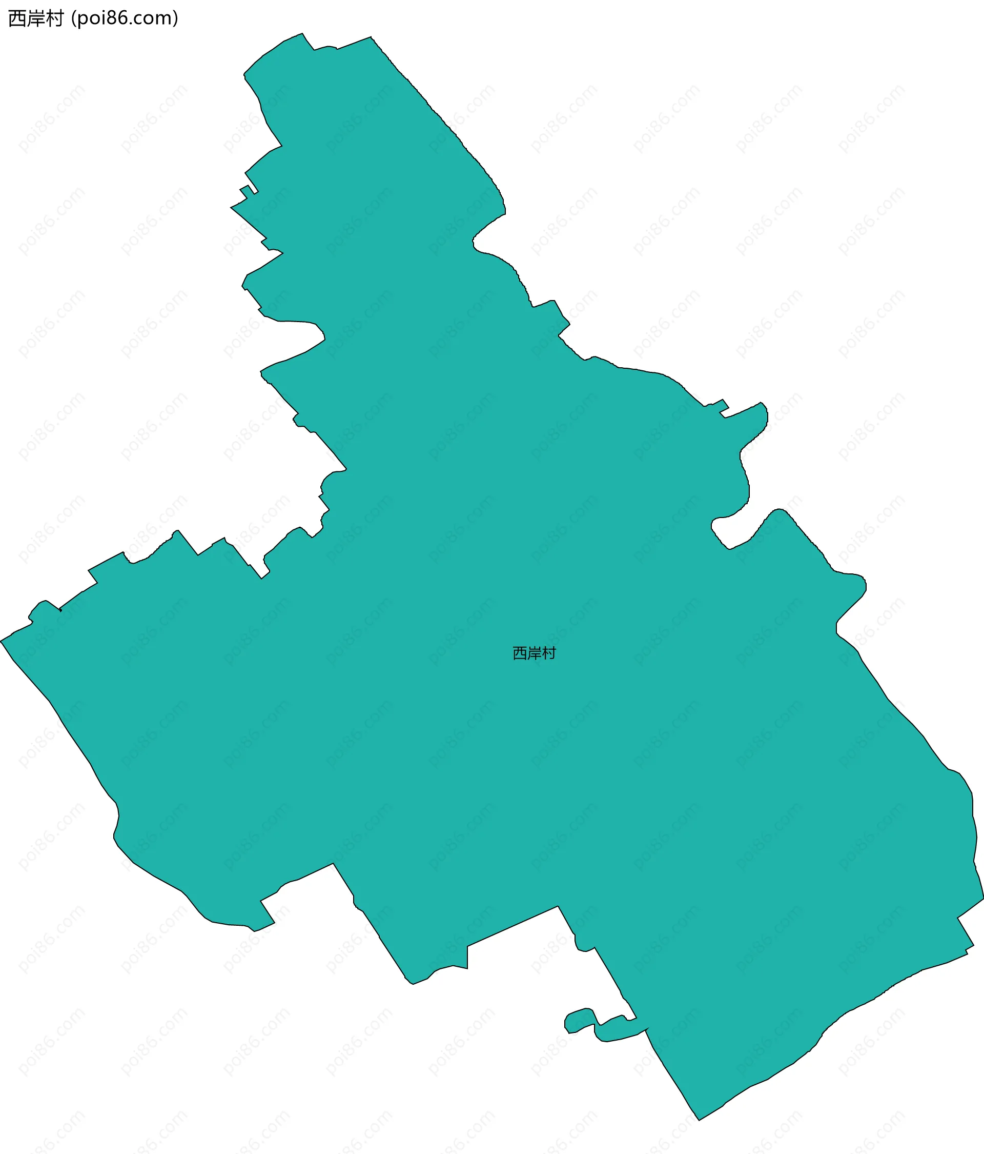 西岸村边界地图