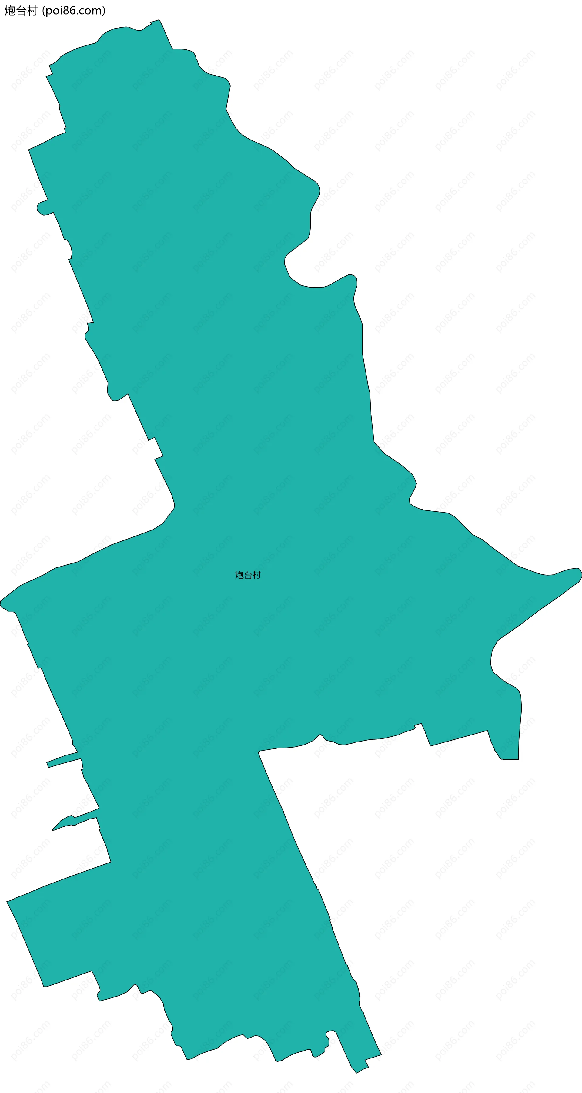 炮台村边界地图