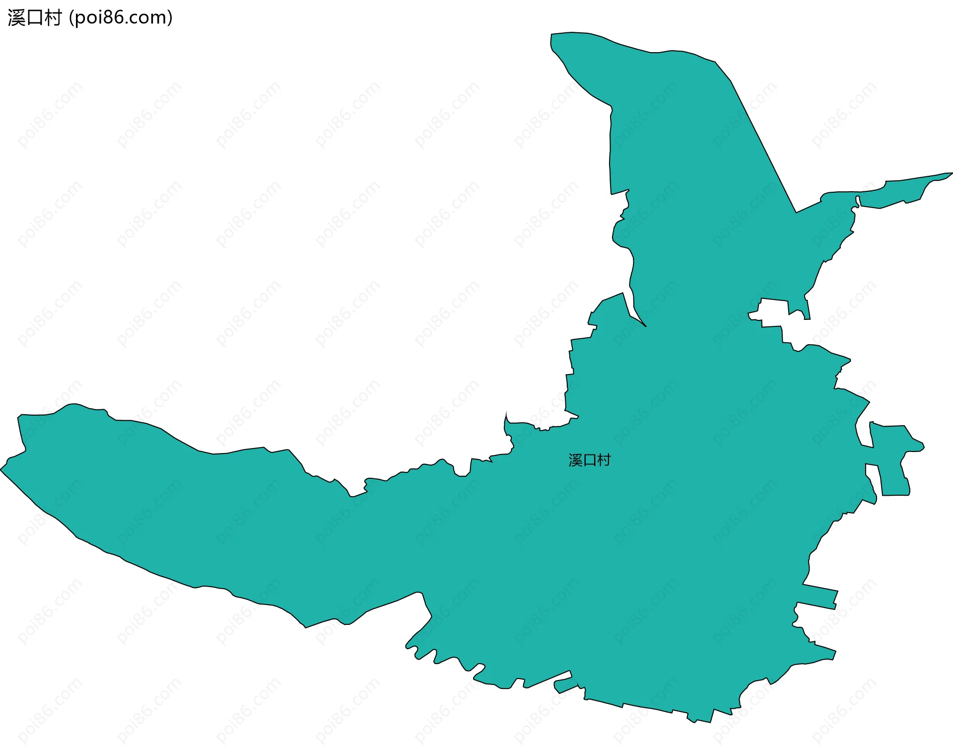 溪口村边界地图