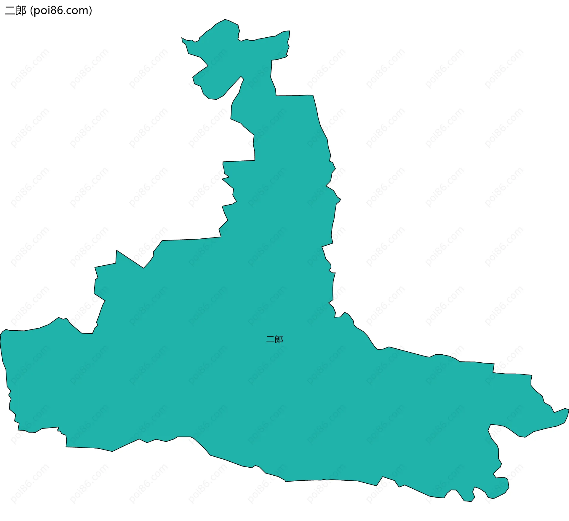 二郎边界地图