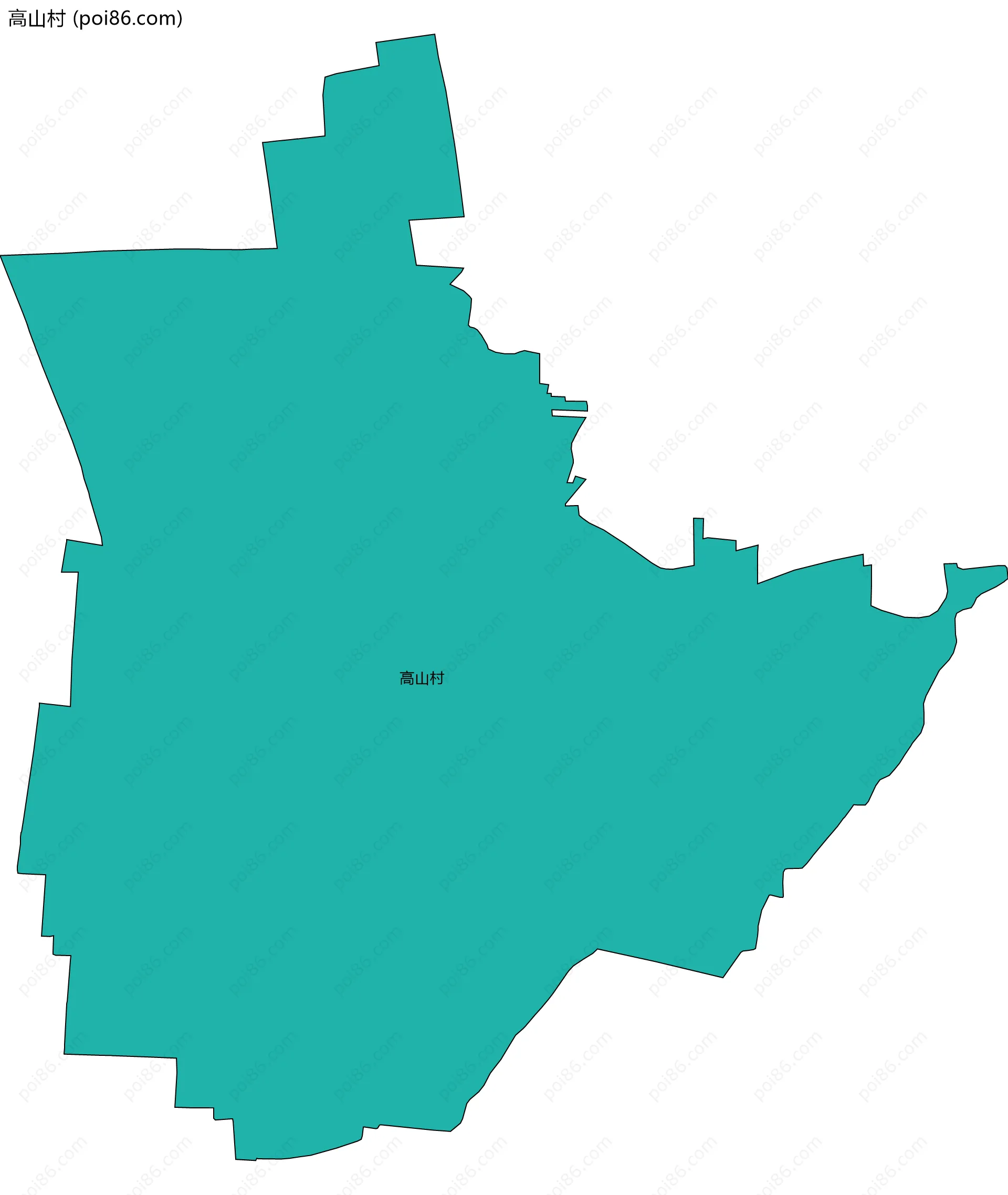 高山村边界地图