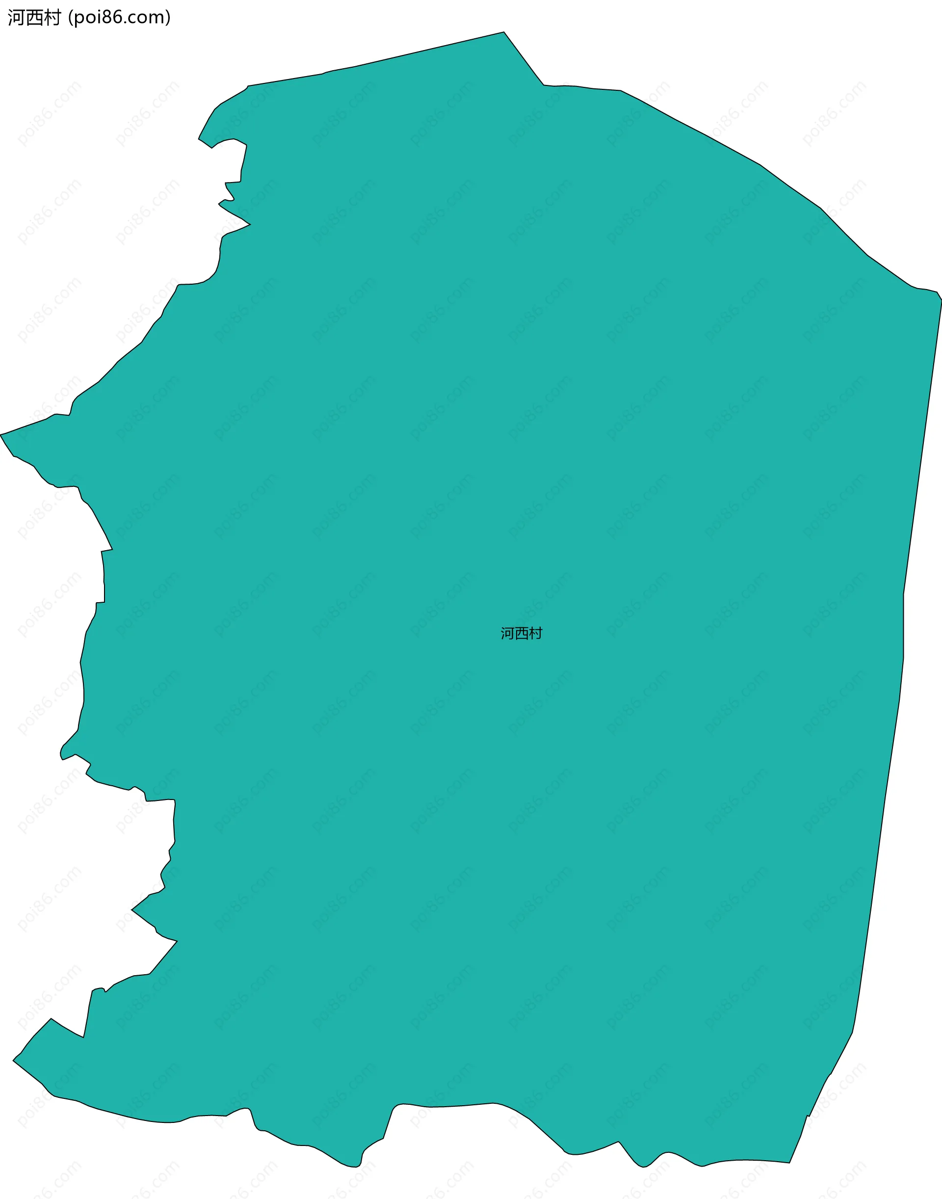 河西村边界地图