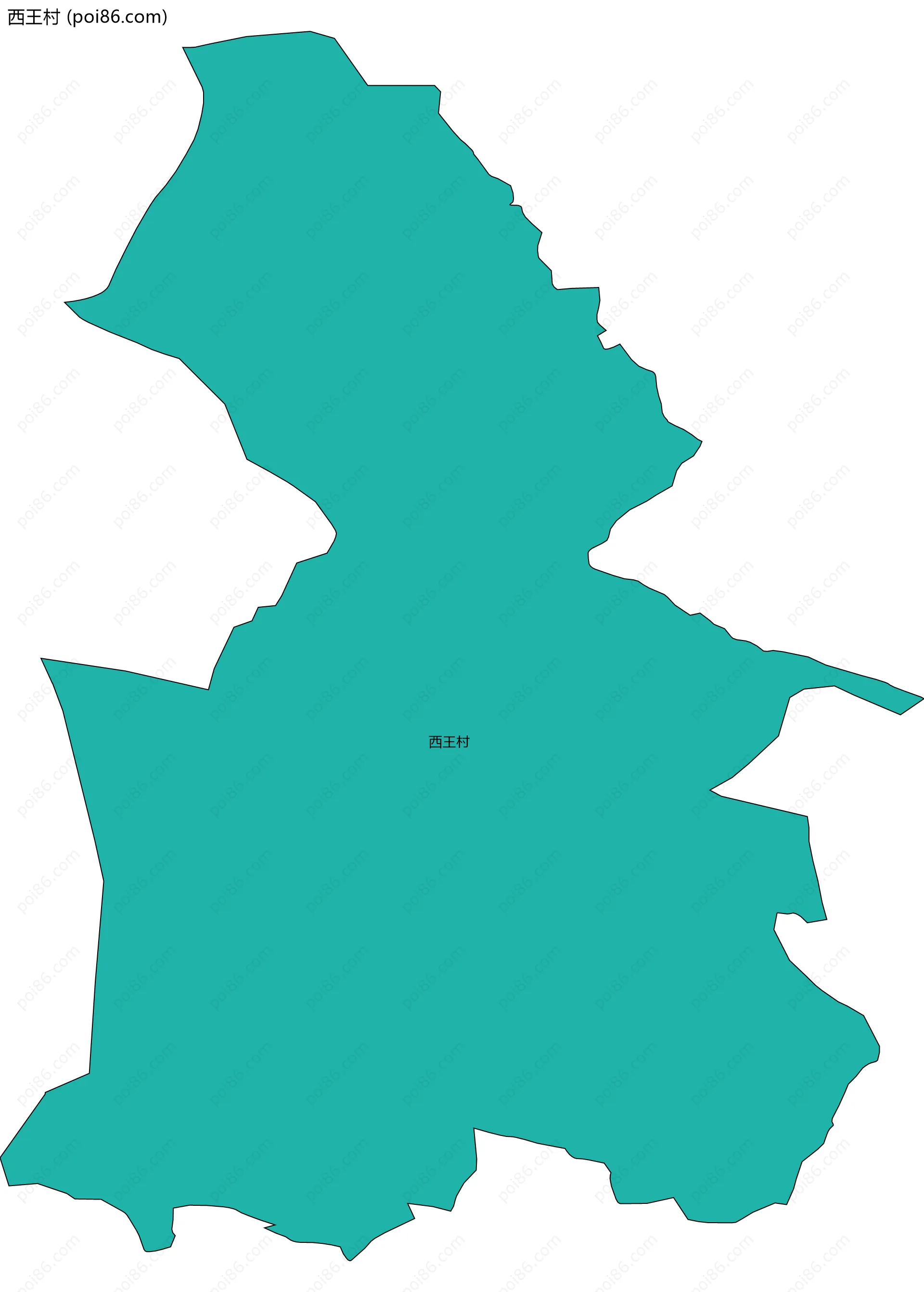 西王村边界地图