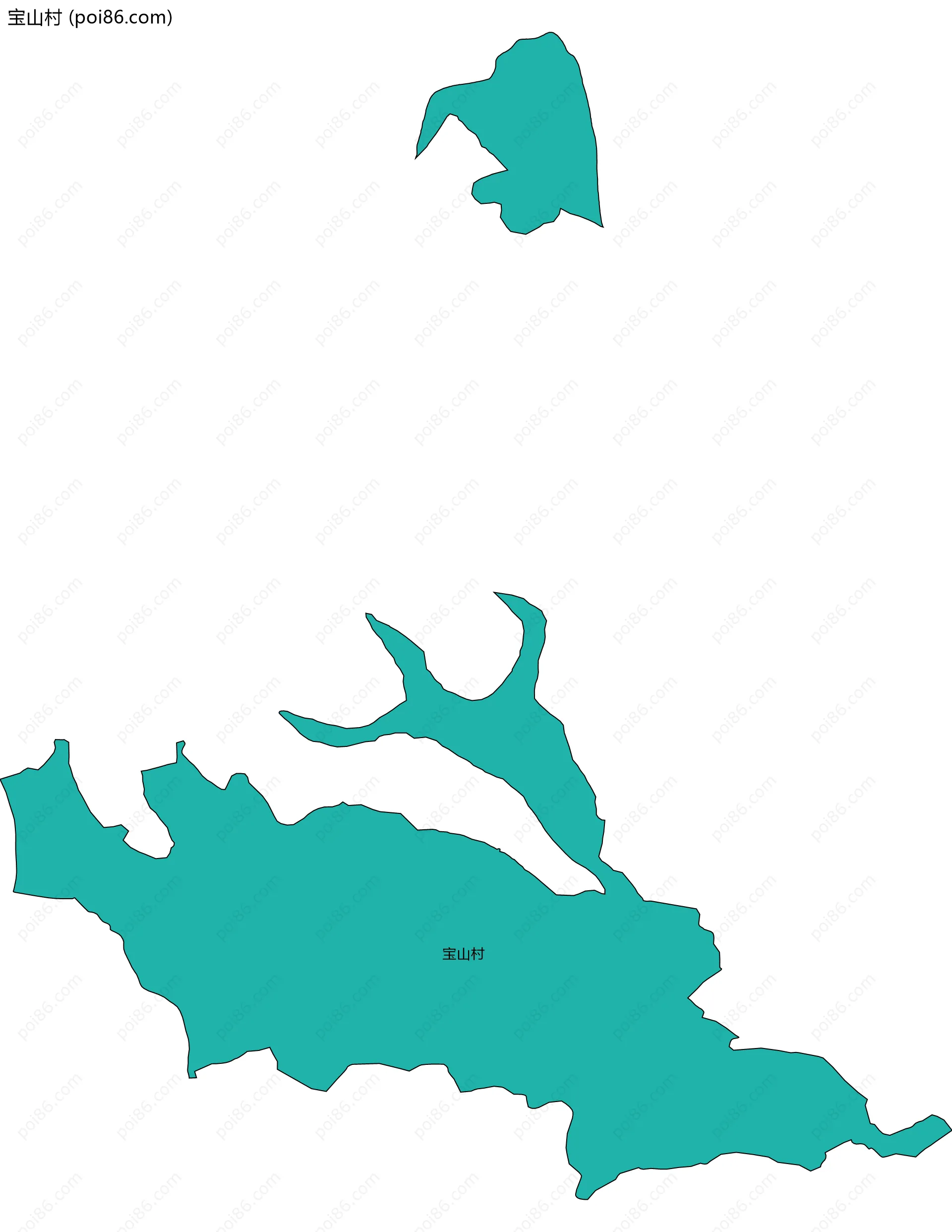 宝山村边界地图