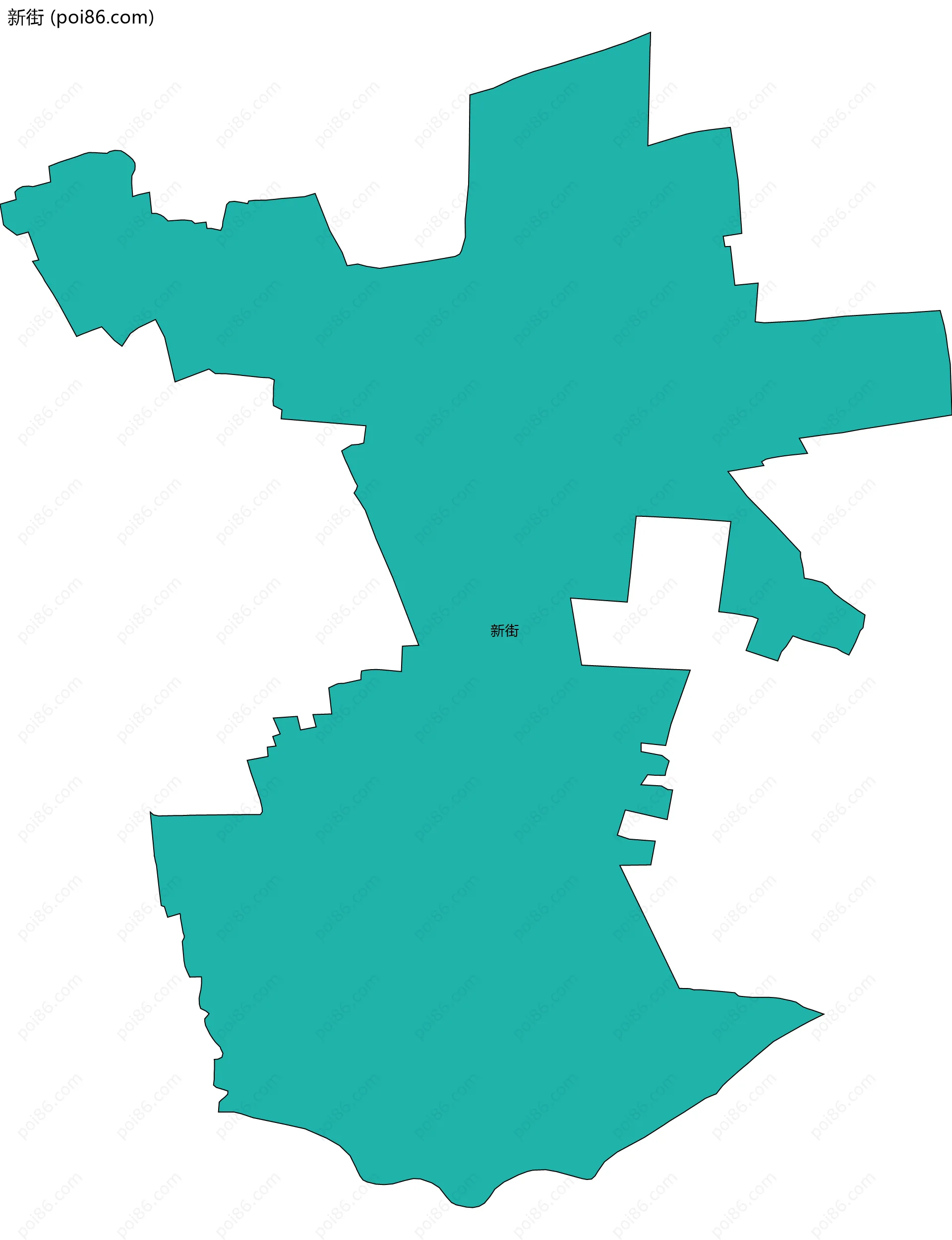 新街边界地图